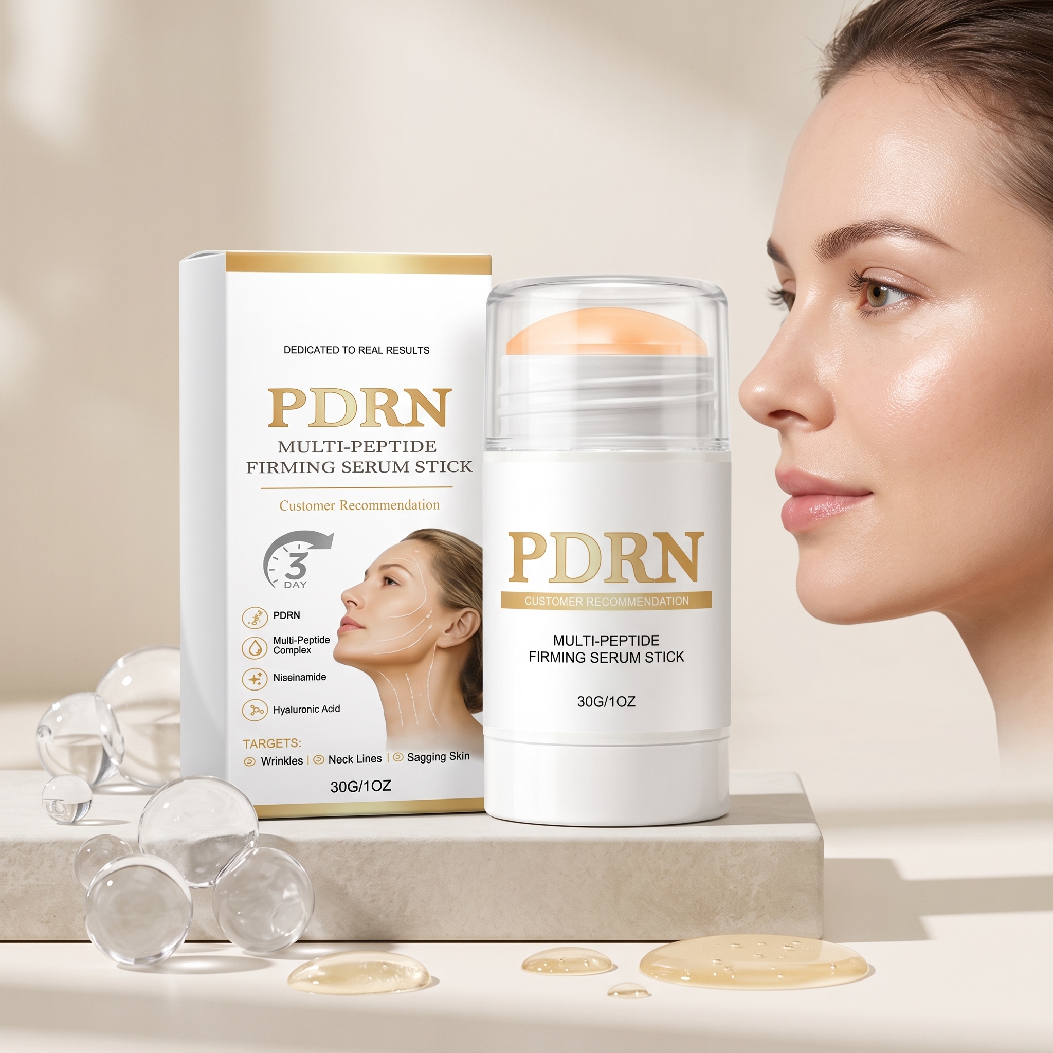 Renewing Facial Care Stick Massage Nourish Skin Hydrate Elastic Gentle Moisturize Face Neck Bar