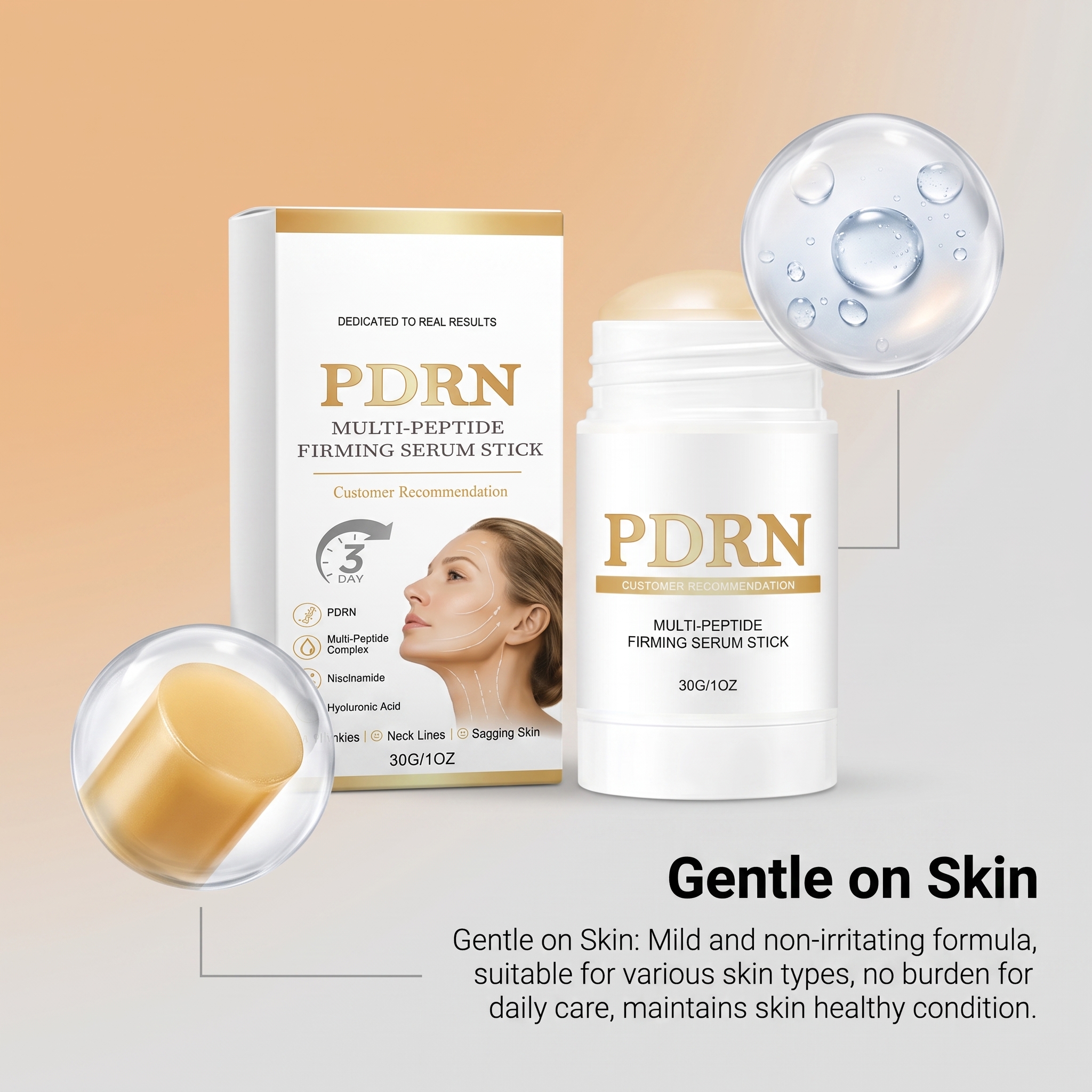 Renewing Facial Care Stick Massage Nourish Skin Hydrate Elastic Gentle Moisturize Face Neck Bar
