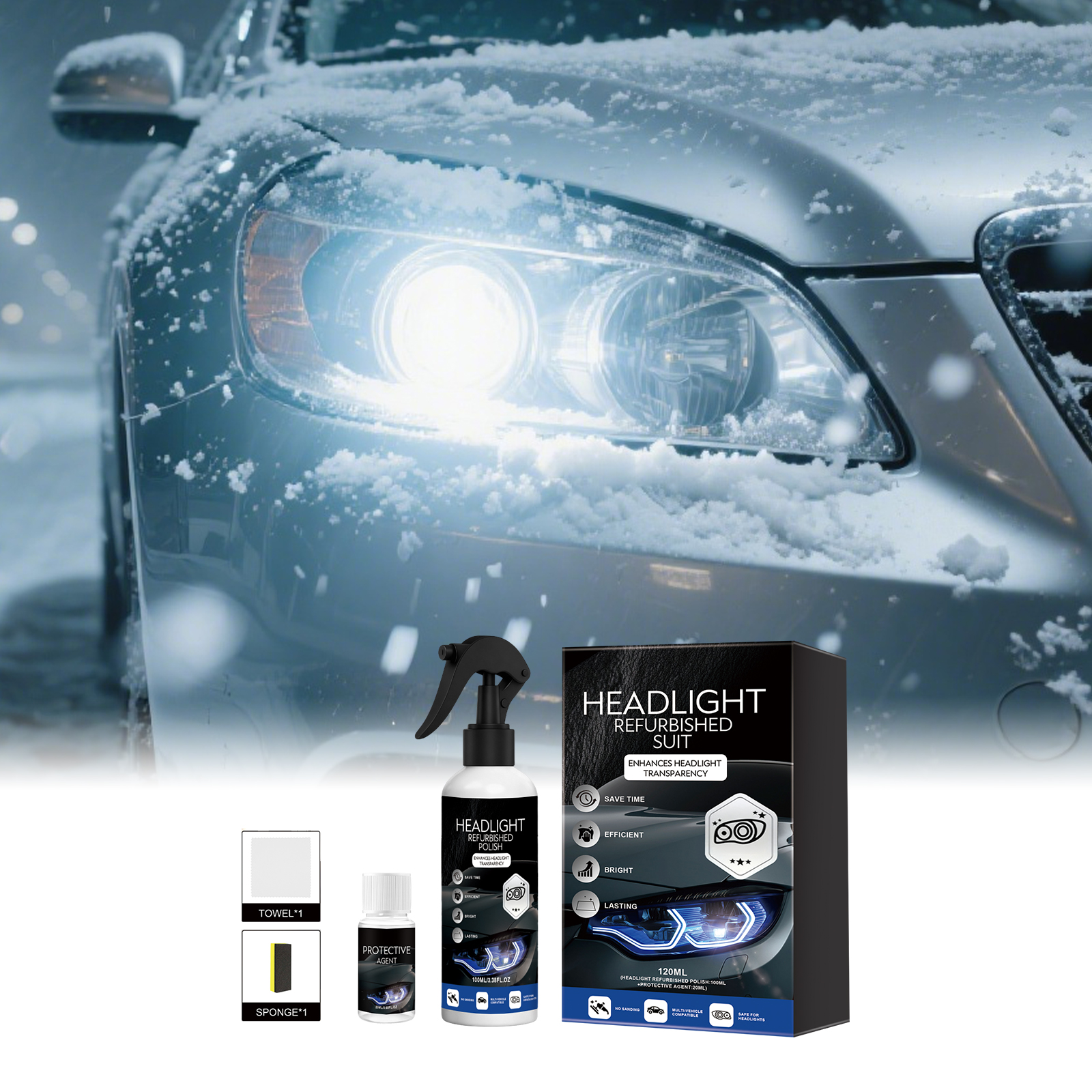 Car Headlight Refinishing Kit Daily Oxidation Removal Renovation Brightening Protection Auto Lamp Special Maintenance Supplies