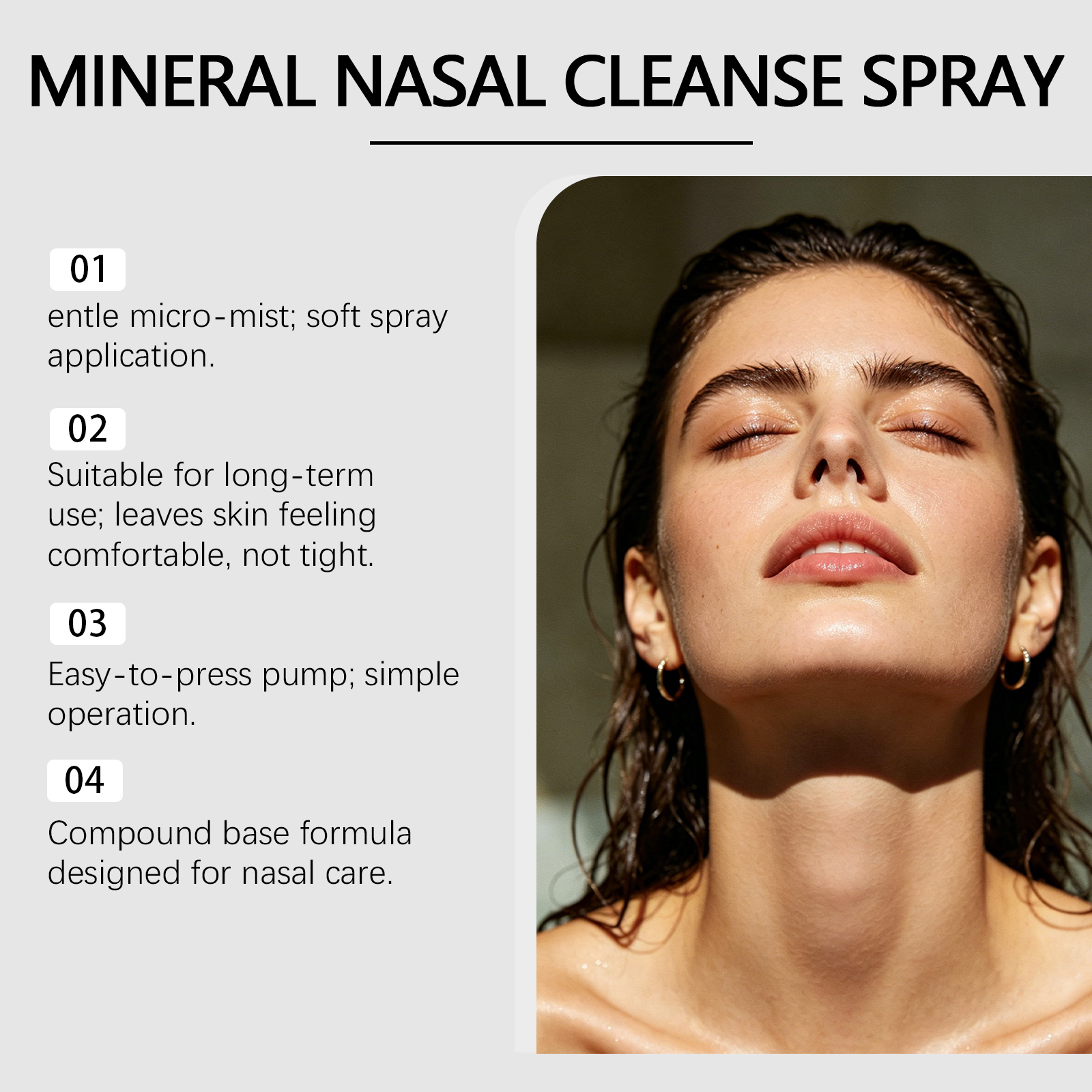 Nasal Cleansing Care Spray Mild Ingredients Daily Nourish Moisturize Nose Cool Comfort Fresh Breath Gentle Protection