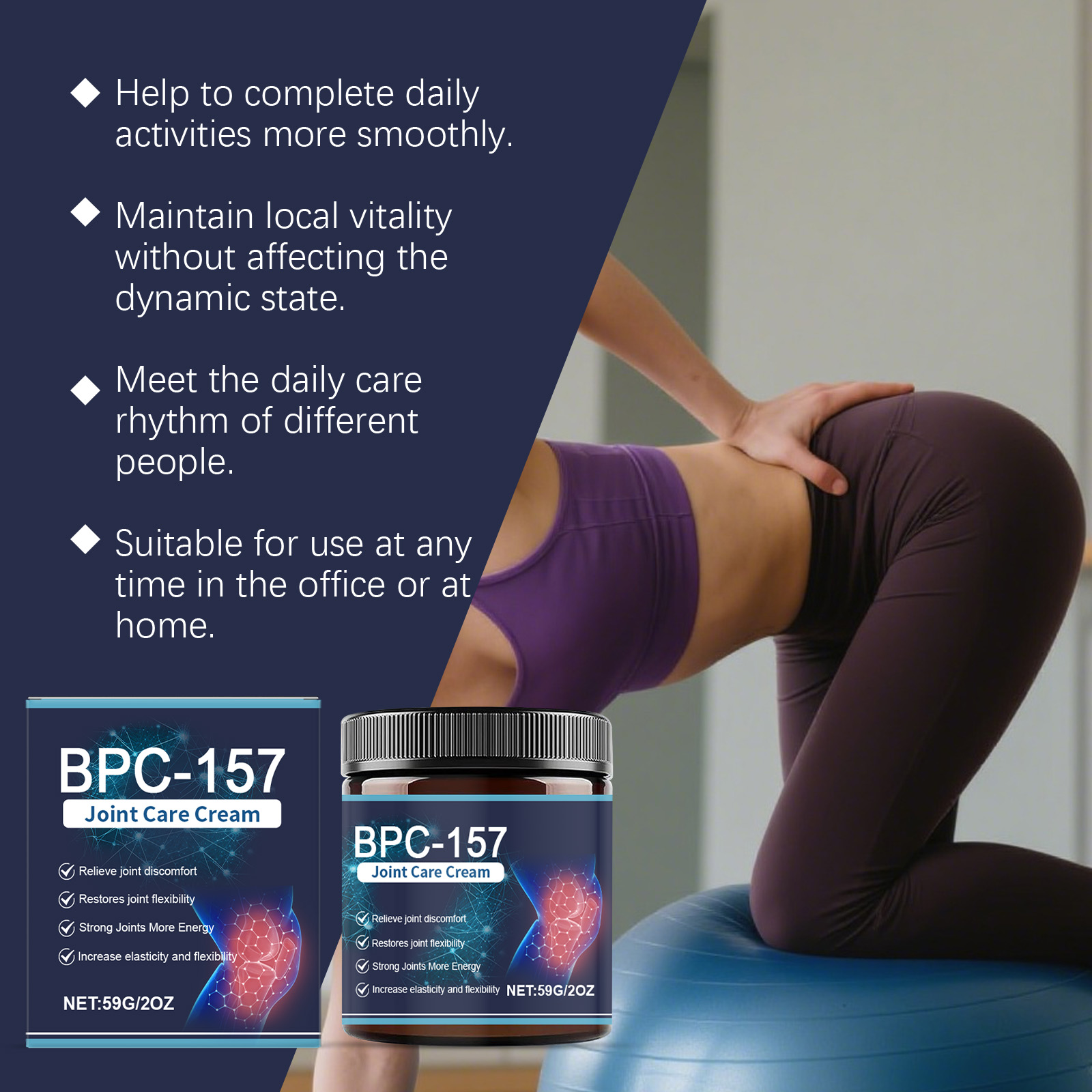 Joint Care Cream Light Texture Easy Absorption Gentle Moisturize Protect Knees Relieve Tight Discomfort Daily Maintenance