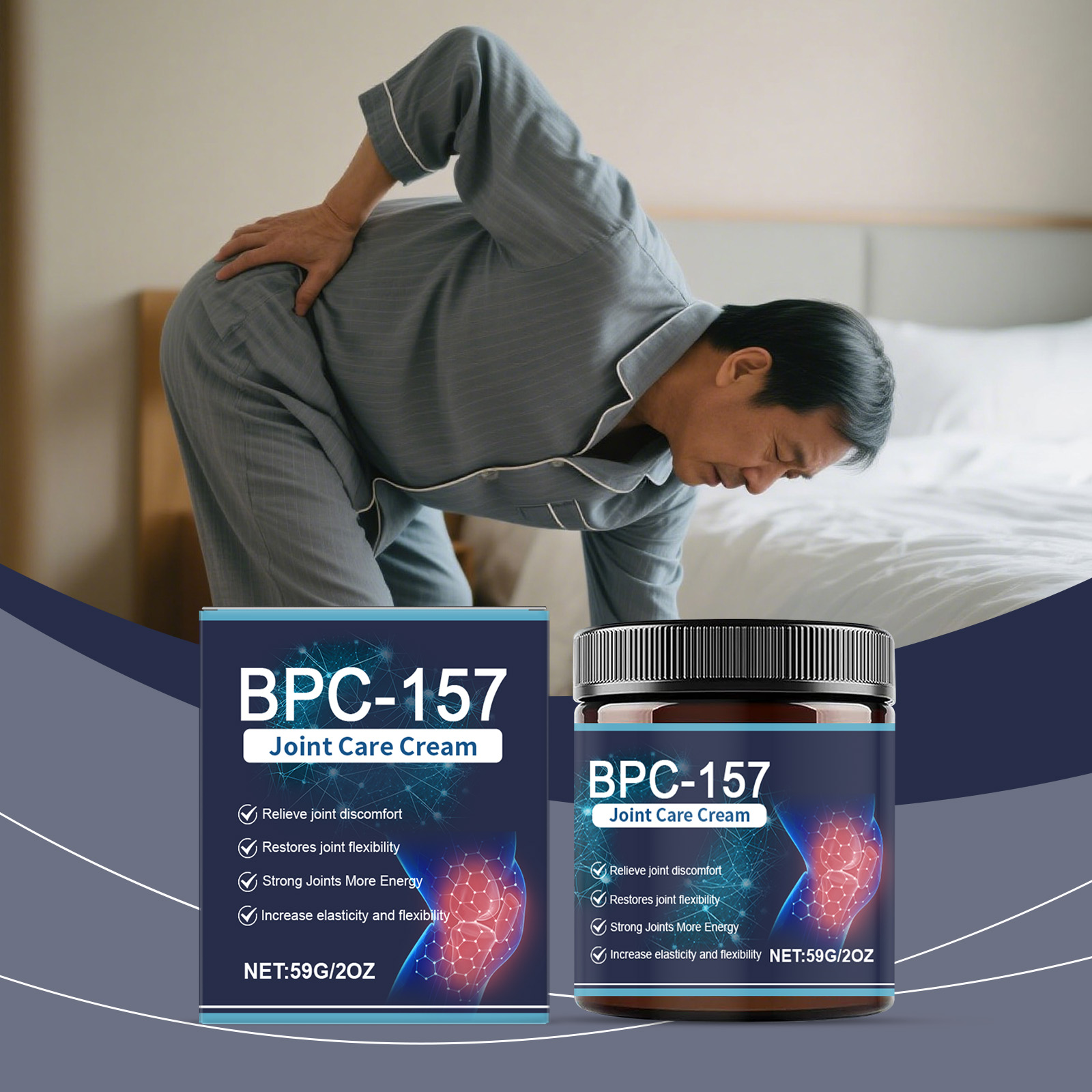 Joint Care Cream Light Texture Easy Absorption Gentle Moisturize Protect Knees Relieve Tight Discomfort Daily Maintenance