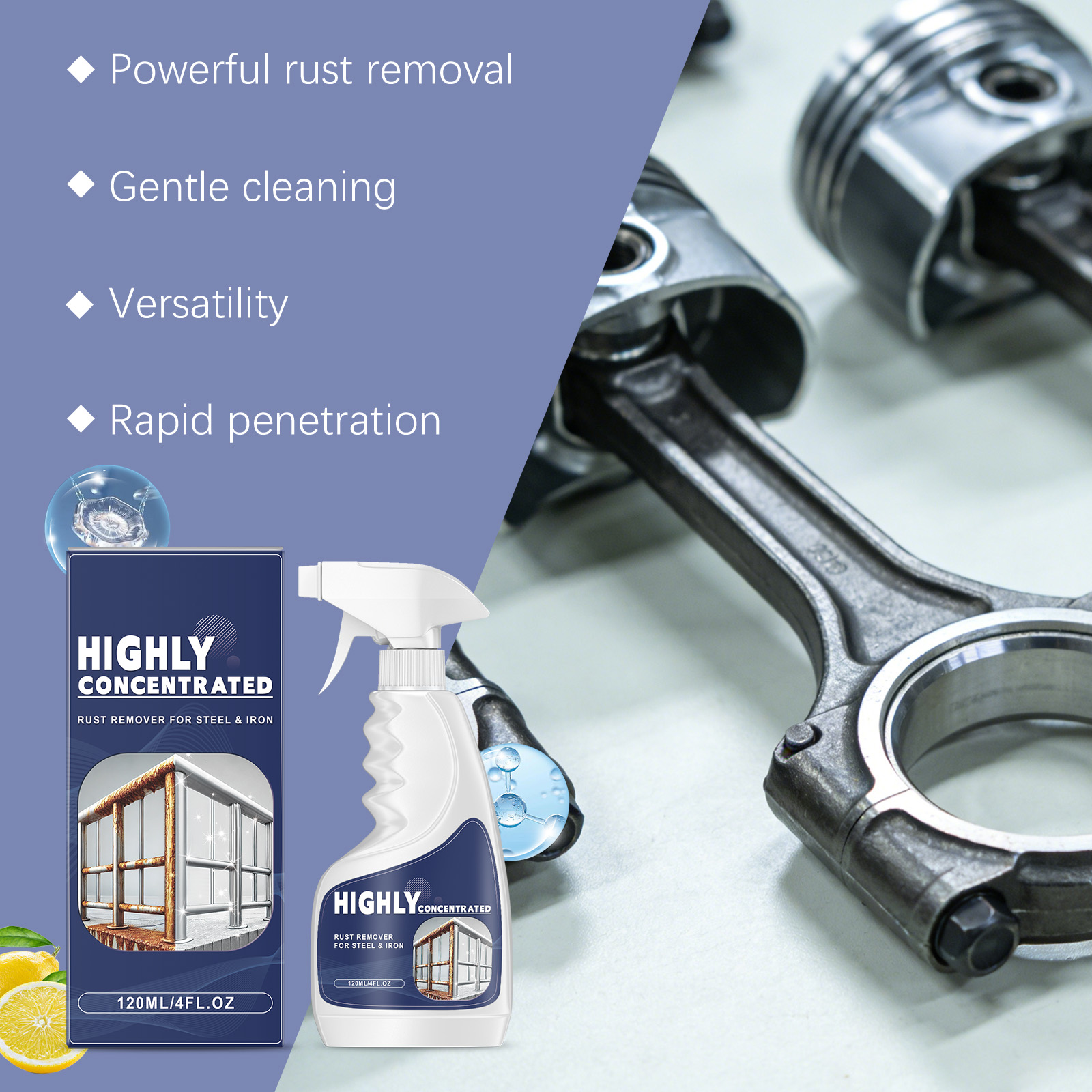 Steel Rust Remover Stainless Metal Surface Derusting Care Hardware Steel Derusting Cleaner