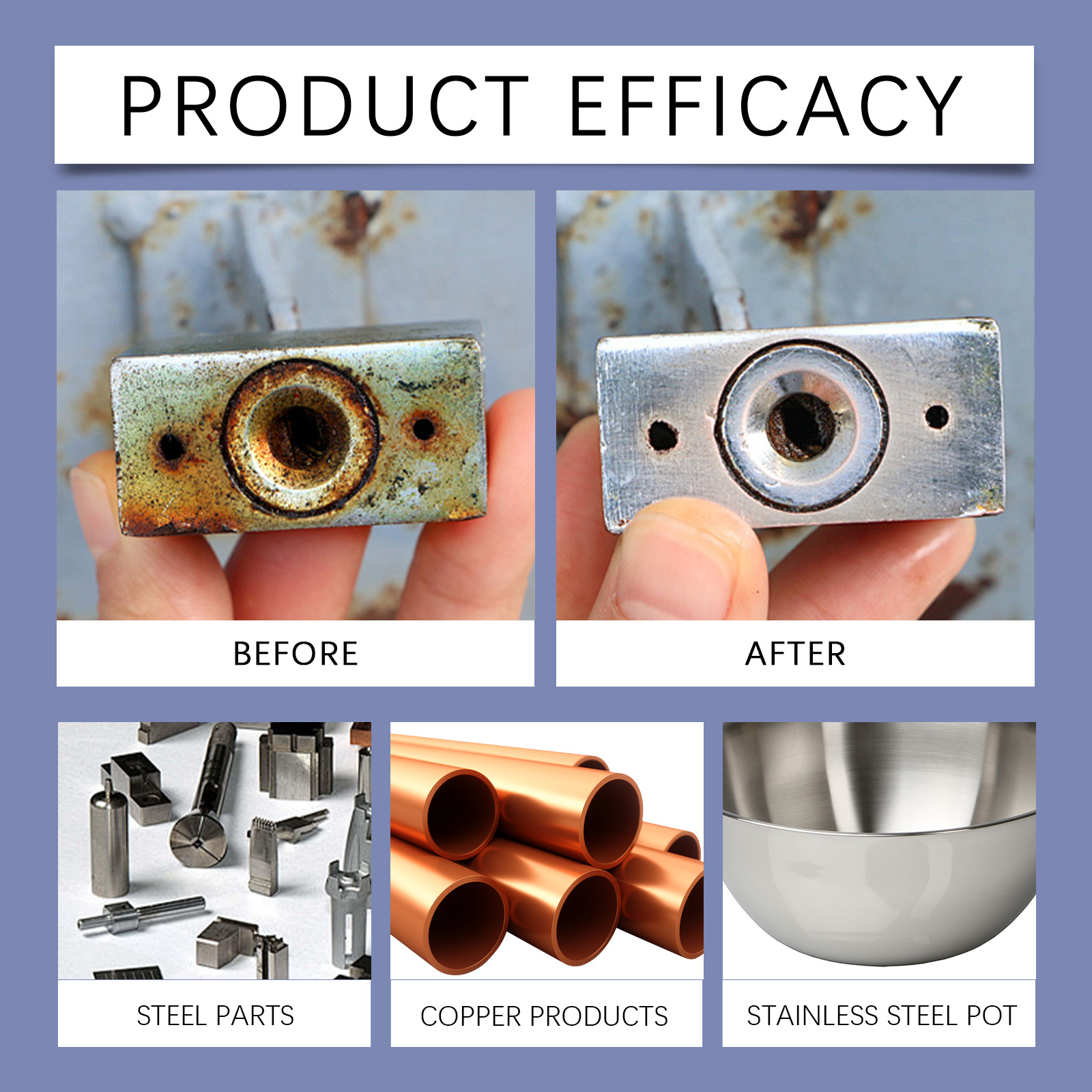 Steel Rust Remover Stainless Metal Surface Derusting Care Hardware Steel Derusting Cleaner