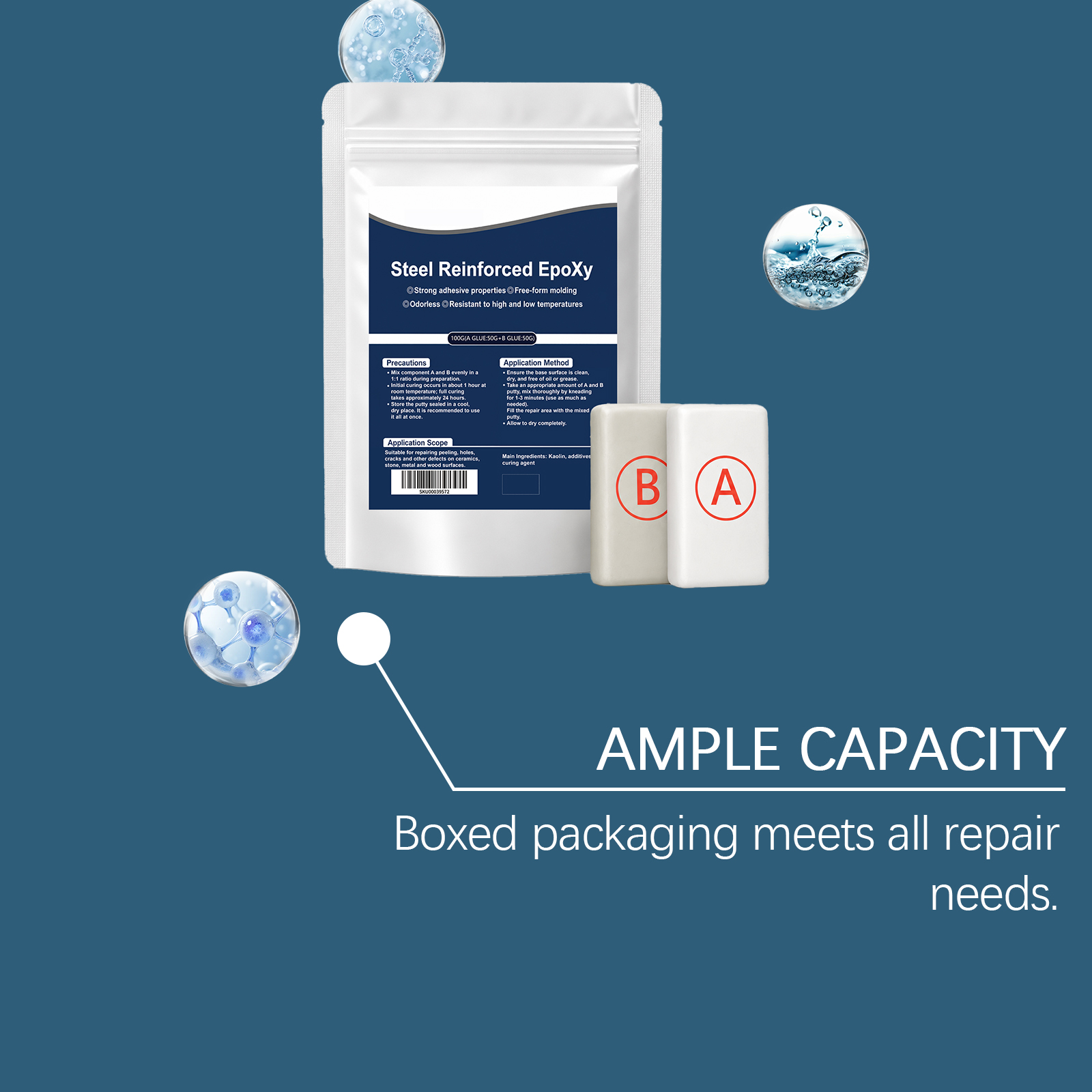 Multi Purpose AB Repair Glue Fast Drying Waterproof Strong Bond For Metal Plastic Ceramic Multiple Materials Application