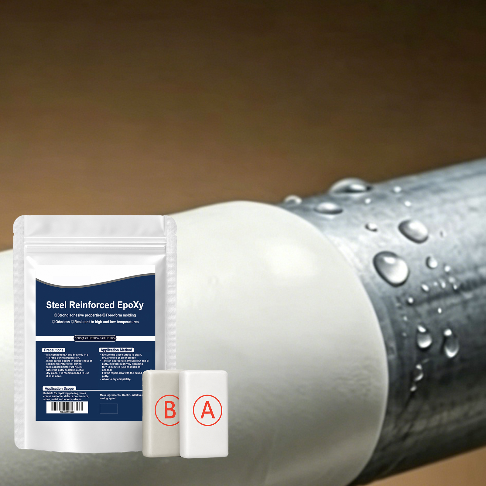 Multi Purpose AB Repair Glue Fast Drying Waterproof Strong Bond For Metal Plastic Ceramic Multiple Materials Application