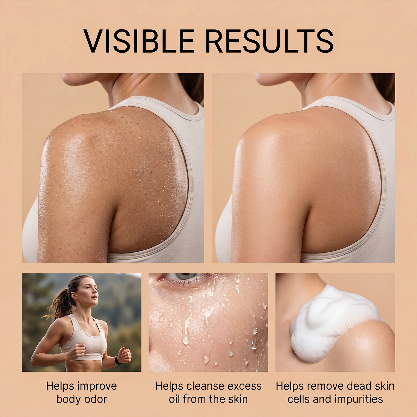 Persimmon Body Wash Odor Removal Care Dense Foam Hydrating Clean Revitalize Whole Skin Cleansing Care