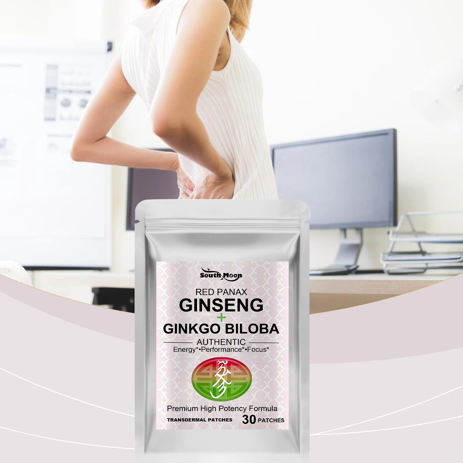 Body Care Patch Daily Mild Care Portable Red Ginkgo Ginseng Body Care Sticker For Skin Daily Use