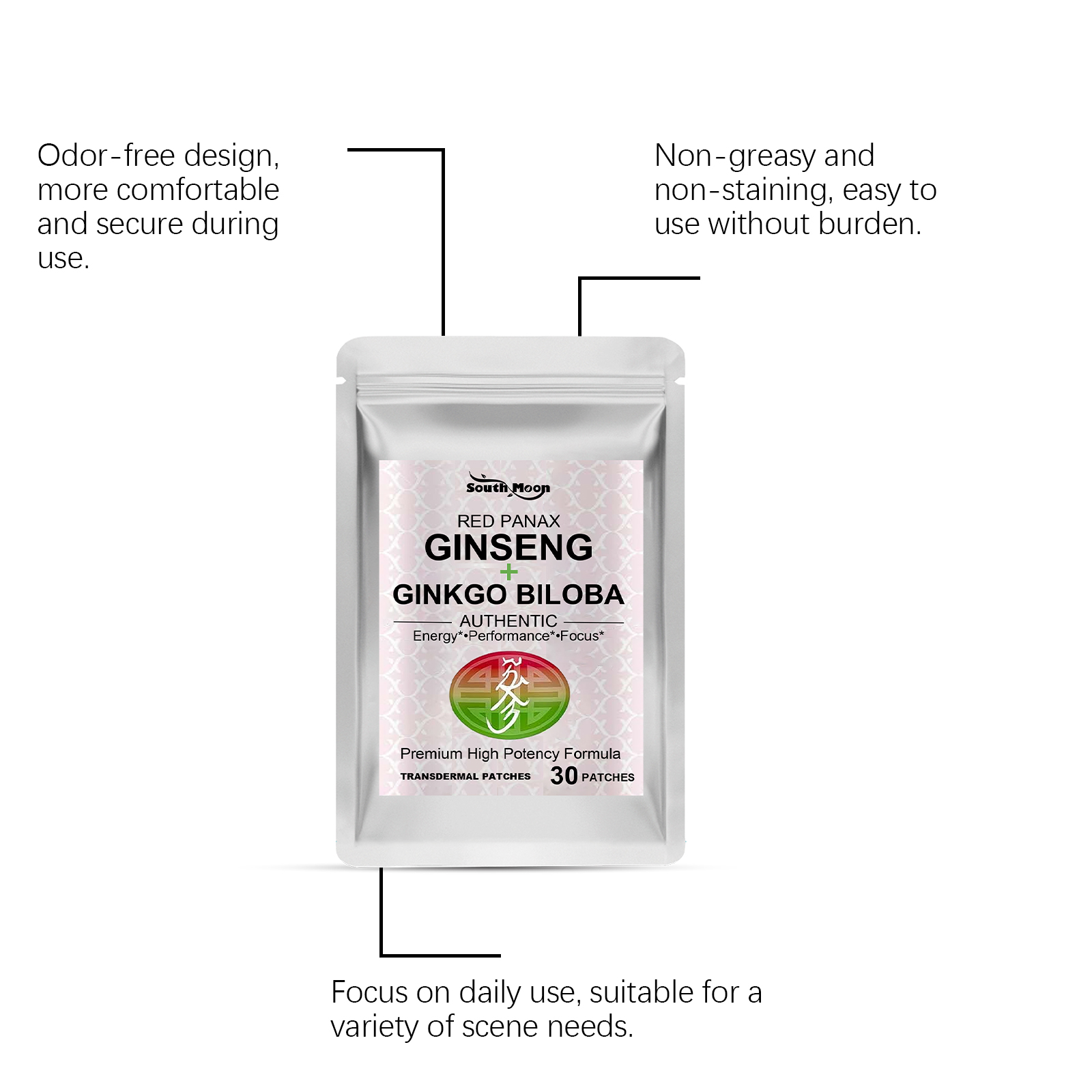 Body Care Patch Daily Mild Care Portable Red Ginkgo Ginseng Body Care Sticker For Skin Daily Use