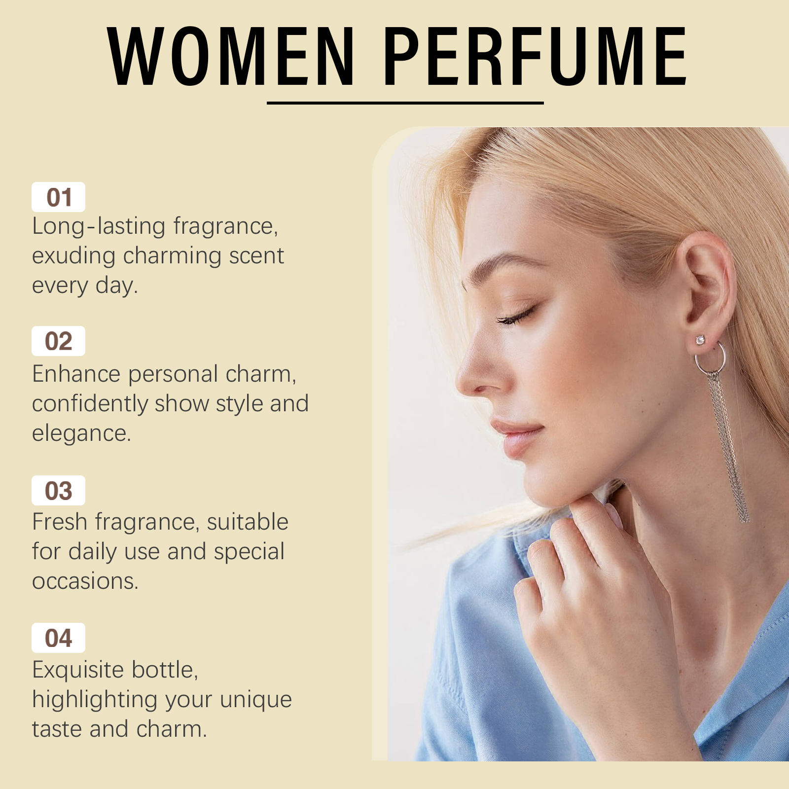 Natural Scent Women Perfume Fresh Floral Long Lasting Gentle Elegant Natural Delicate Fragrance
