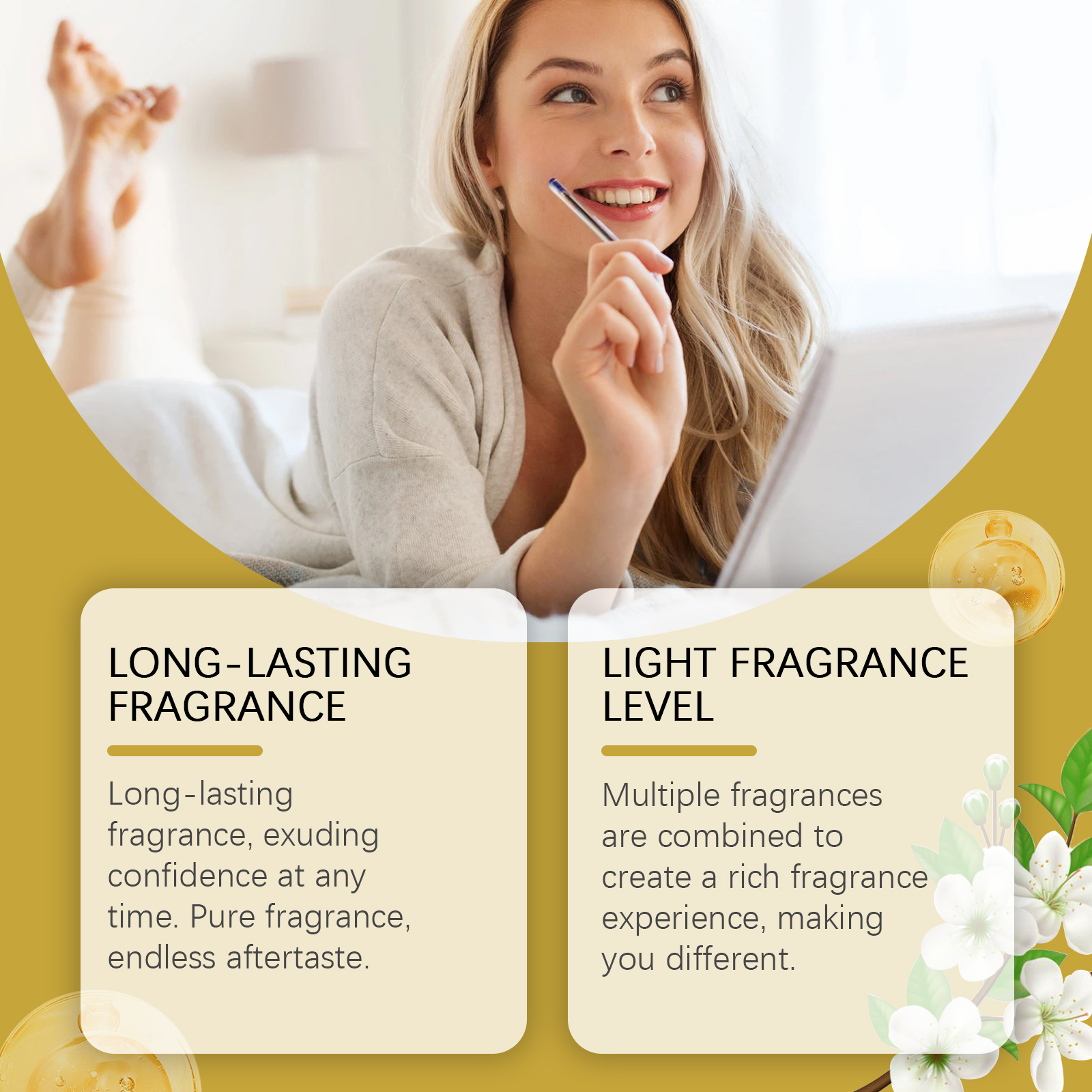 Natural Scent Women Perfume Fresh Floral Long Lasting Gentle Elegant Natural Delicate Fragrance