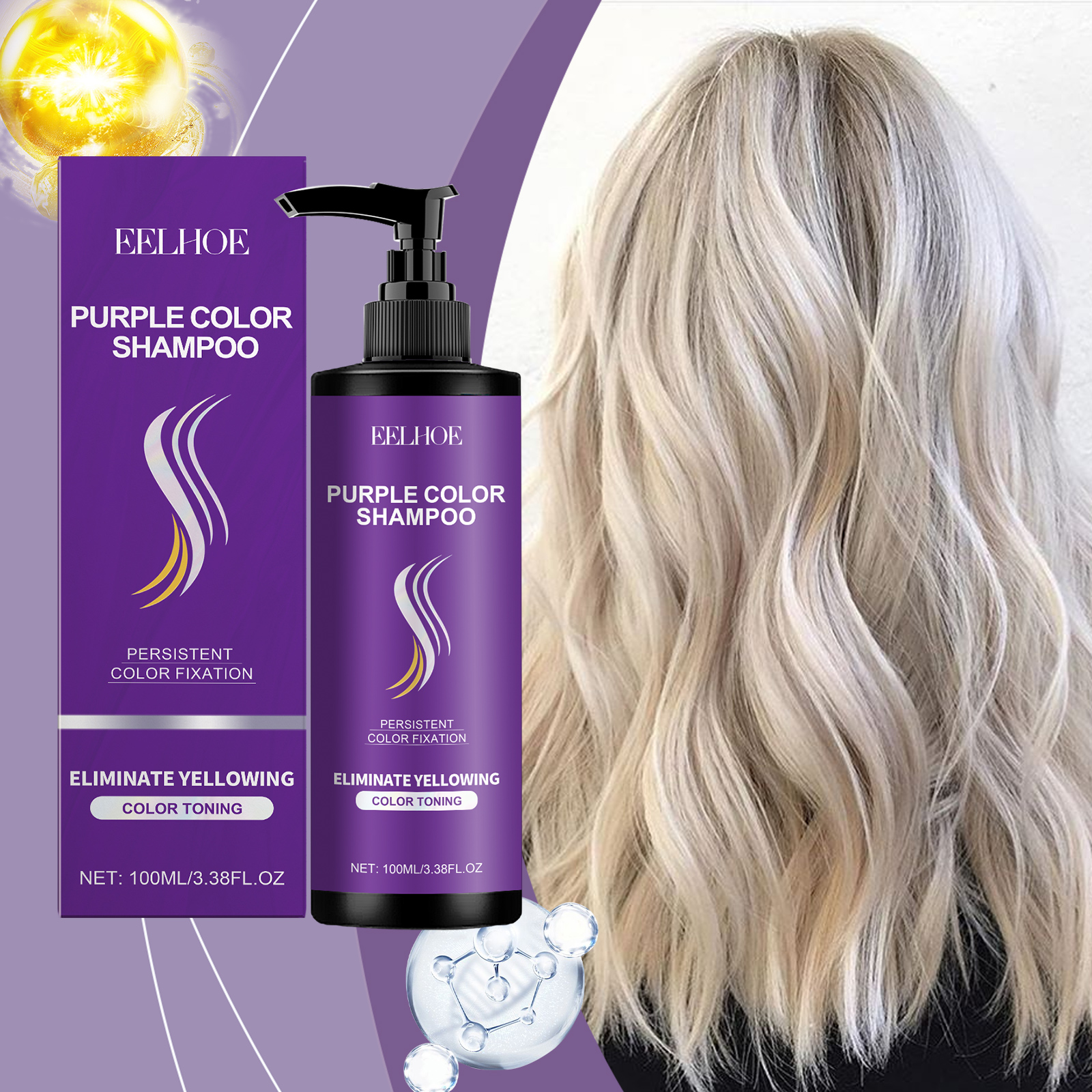 Purple Shampoo Offers Long Lasting Hair Color Daily Nourish Smooth Moisturize Hair Care