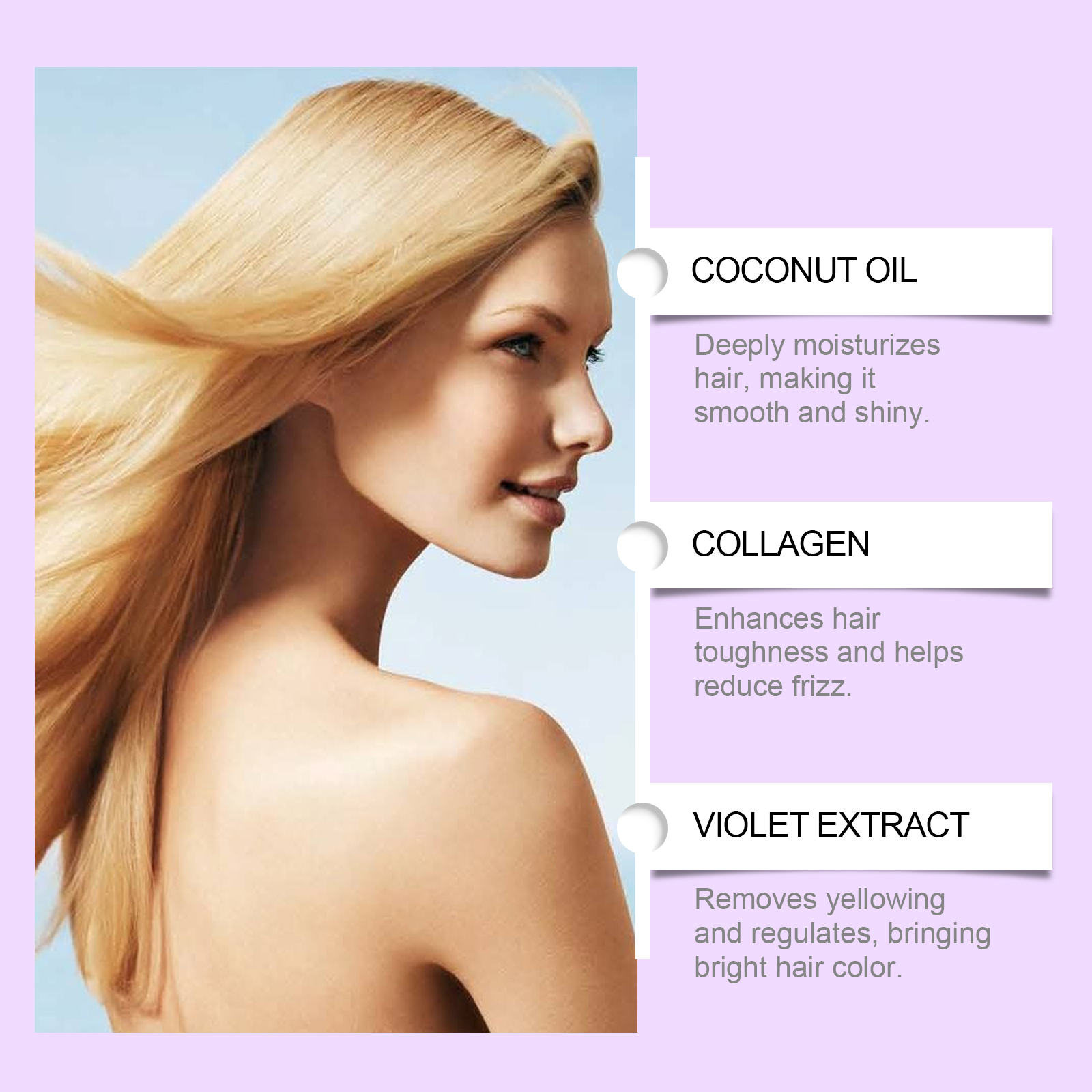 Purple Shampoo Offers Long Lasting Hair Color Daily Nourish Smooth Moisturize Hair Care