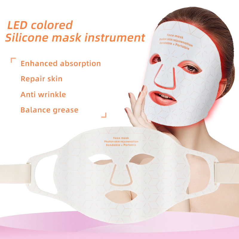 Red Light Therapy Mask for Face LED Face Mask Blue Light Therapy Masks for Skincare Near-Infrared Red Light Neck Care Beauty Mask for Home Travel