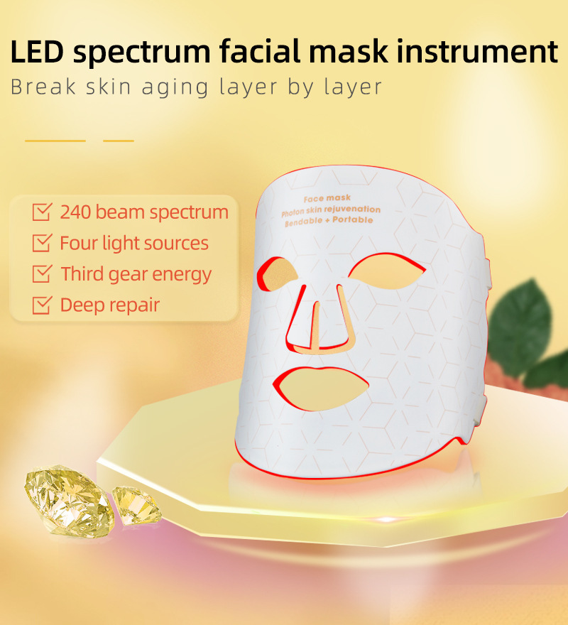 Red Light Therapy Mask for Face LED Face Mask Blue Light Therapy Masks for Skincare Near-Infrared Red Light Neck Care Beauty Mask for Home Travel