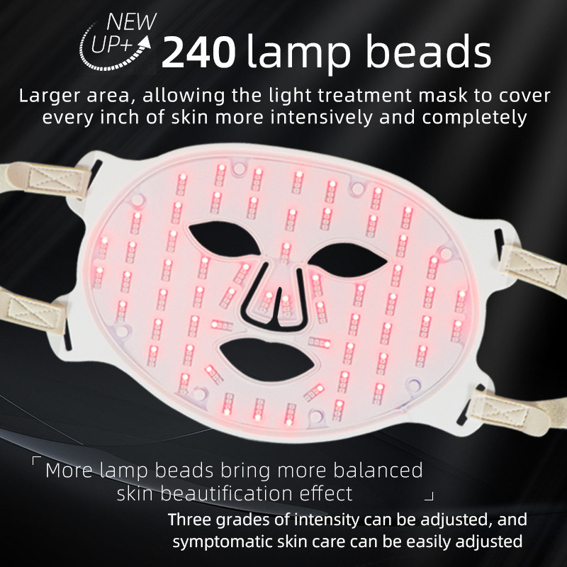 Red Light Therapy Mask for Face LED Face Mask Blue Light Therapy Masks for Skincare Near-Infrared Red Light Neck Care Beauty Mask for Home Travel