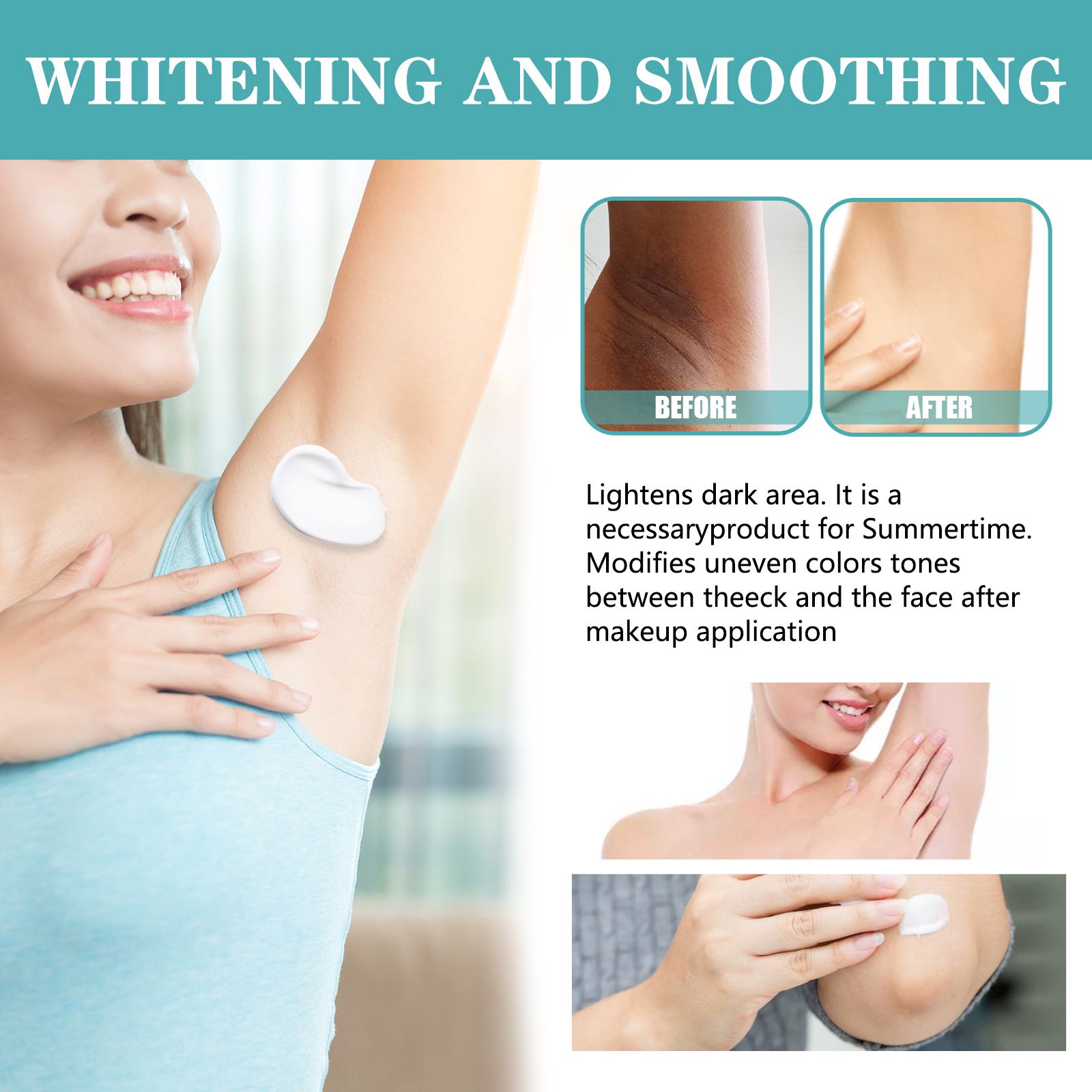 Underarm Brightening Cream For Dark Spots Elbows Knees Moisturizing And Even Tone Daily Skin Care 30ml