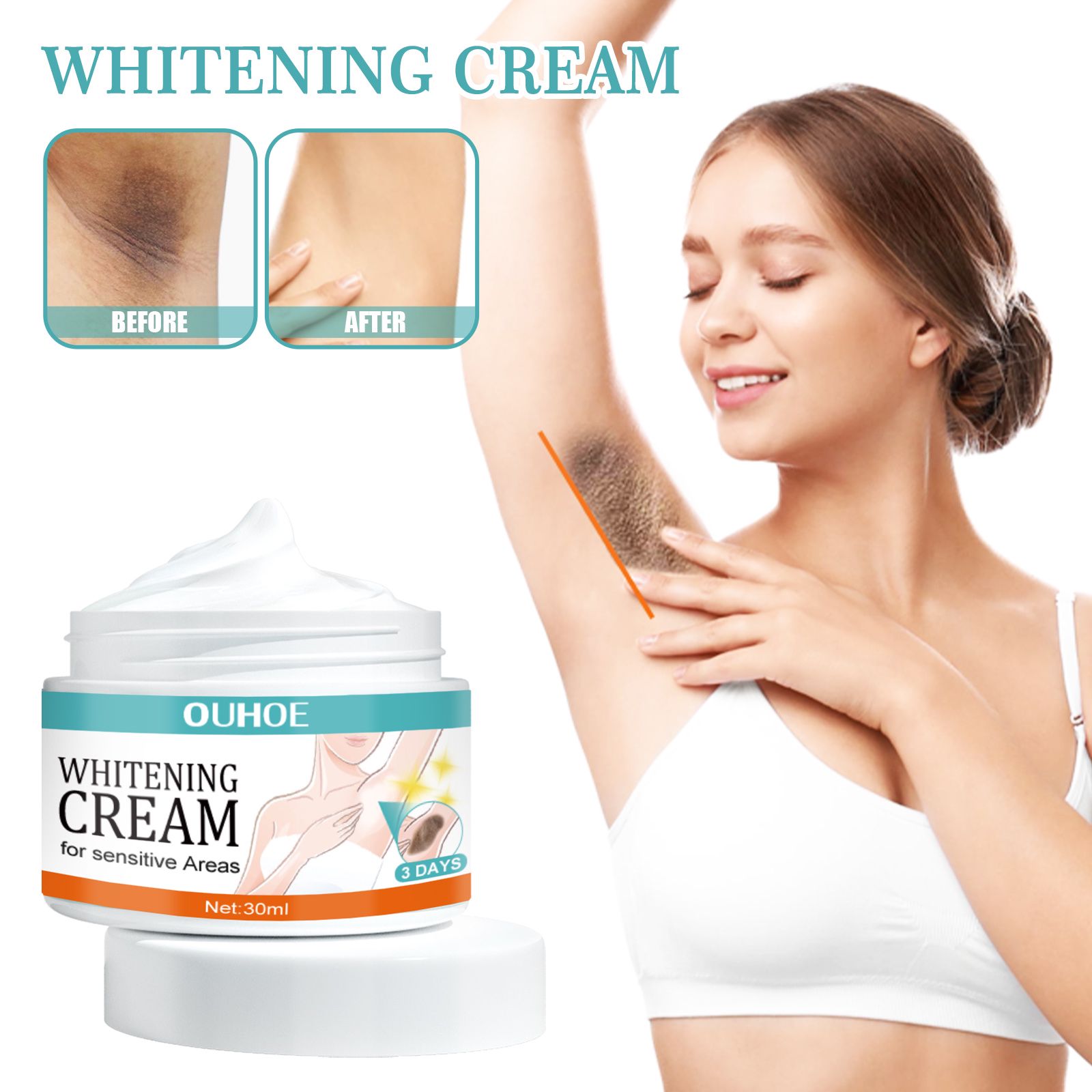 Underarm Brightening Cream For Dark Spots Elbows Knees Moisturizing And Even Tone Daily Skin Care 30ml