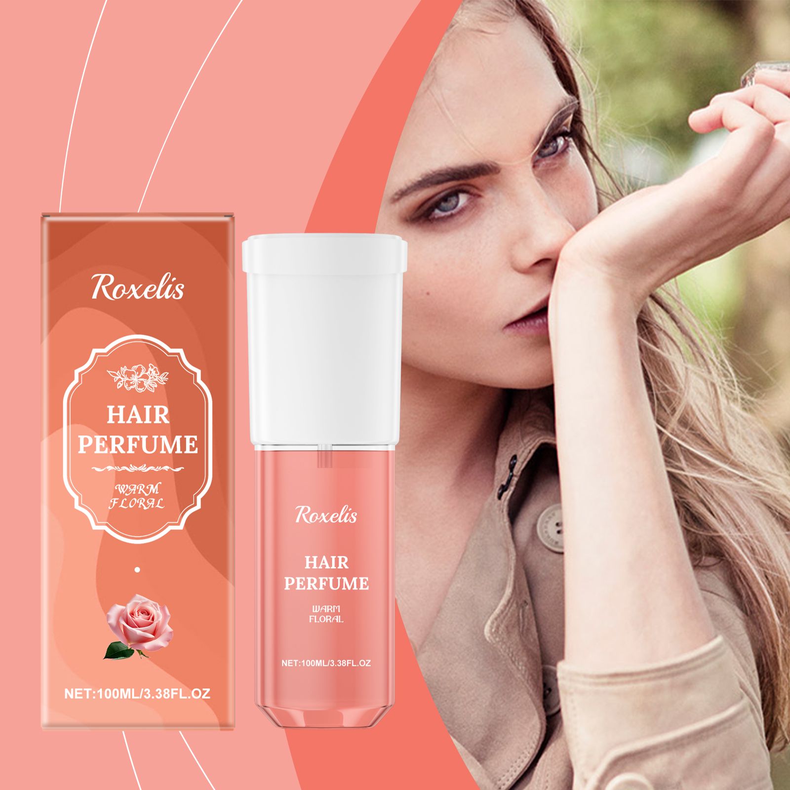 Women Hair Perfume Spray Rose Scent Nourishing Hydrating Long Lasting For Daily Hair Care