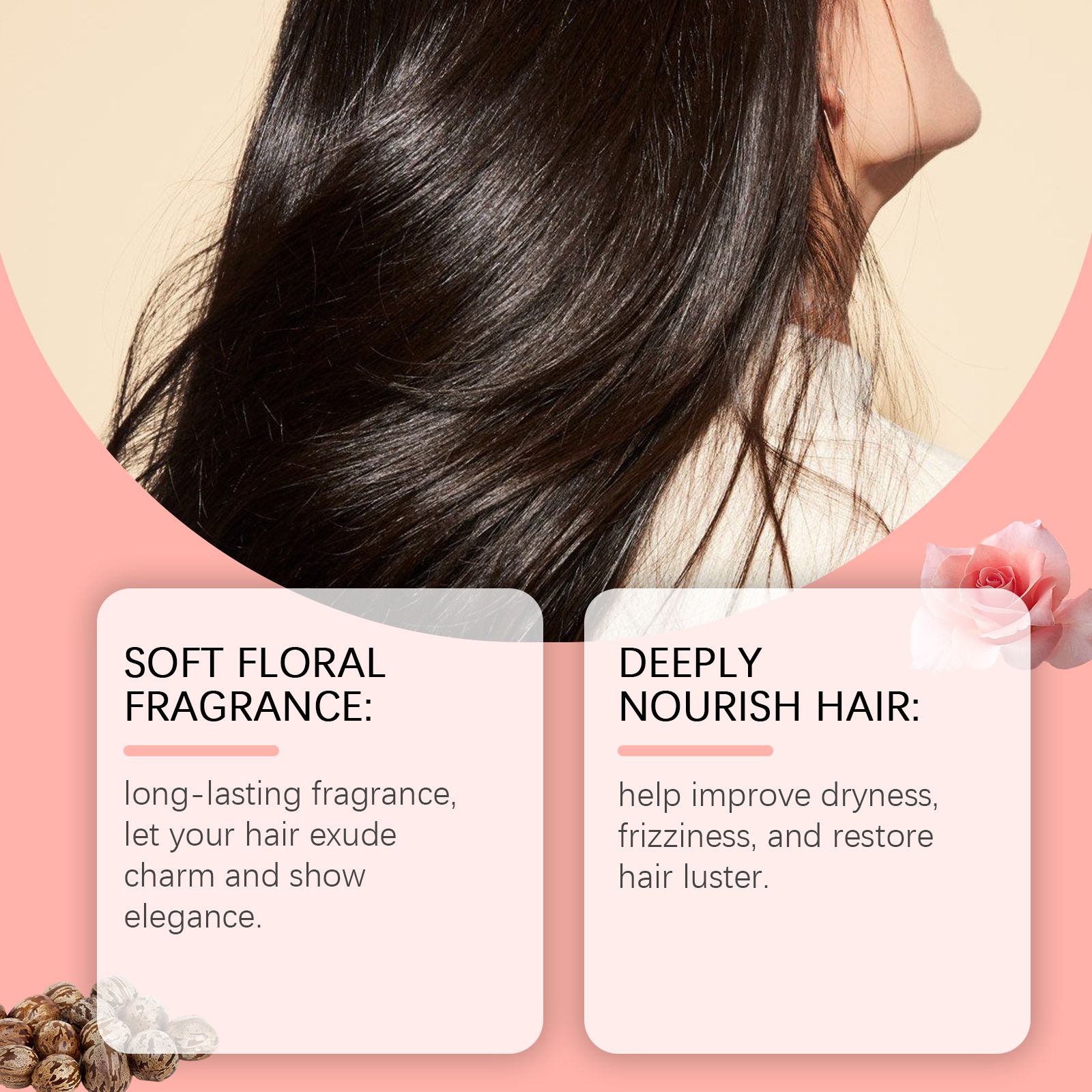 Women Hair Perfume Spray Rose Scent Nourishing Hydrating Long Lasting For Daily Hair Care
