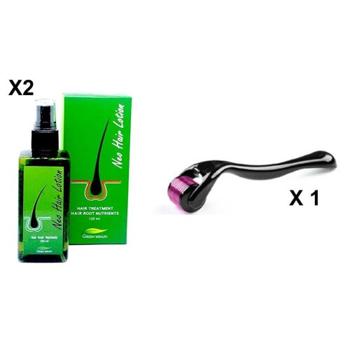 2 NEO Hair Growth Lotion Haircare / Hair Loss Oil & 1 Derma Roller