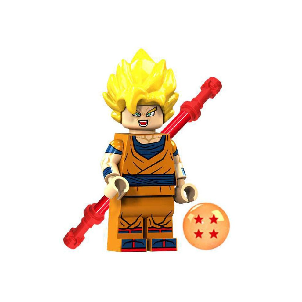 6PCS DRAGON BALL Super Saiyan Sun Wukong Minifigures Compatible Toys Fit Lego
