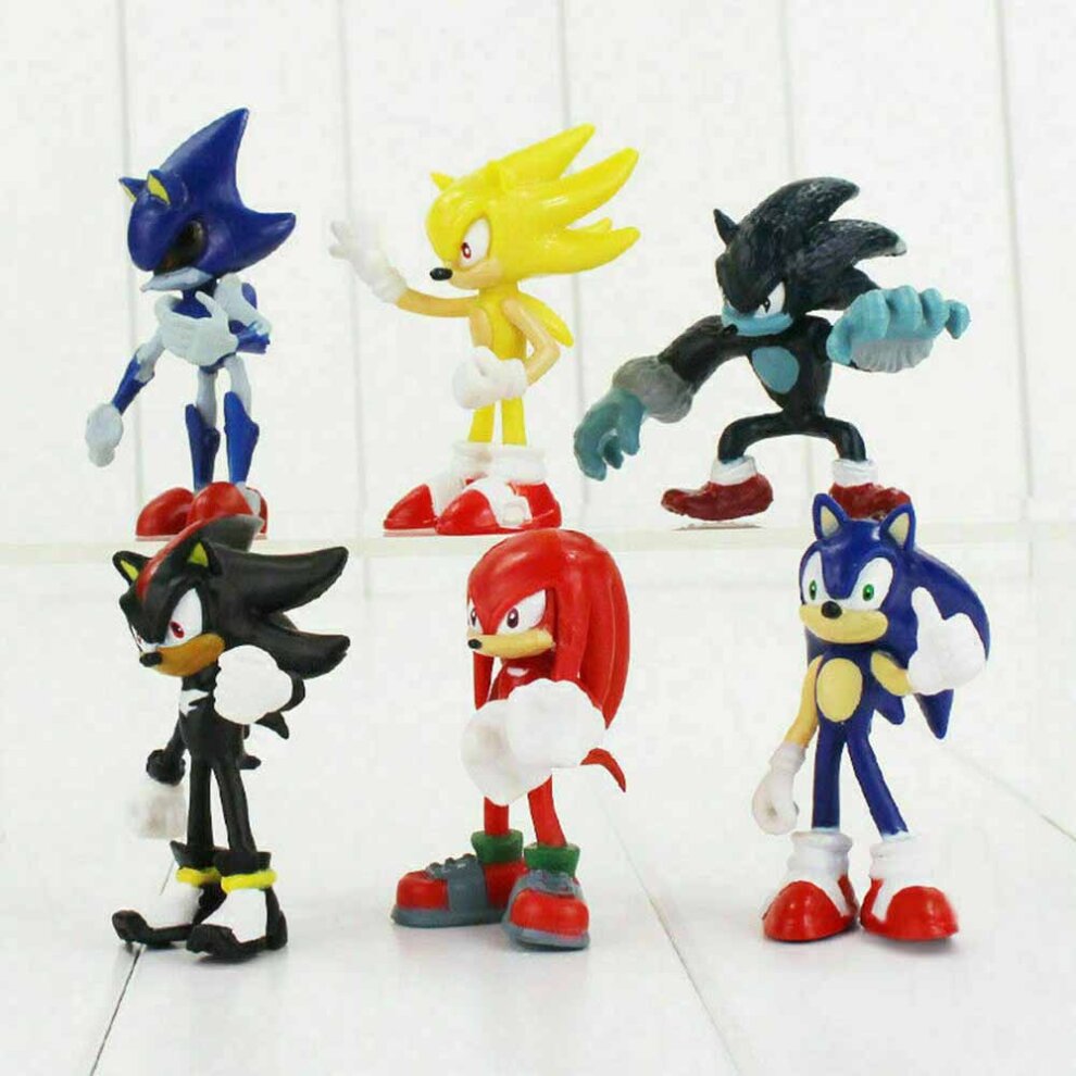 6X Sega Sonic Kids The Hedgehog Figure Collection Toy PVC Action Sets