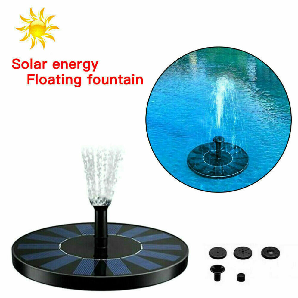 Solar Powered Floating Pump Water Fountain Birdbath Pond Pool Garden