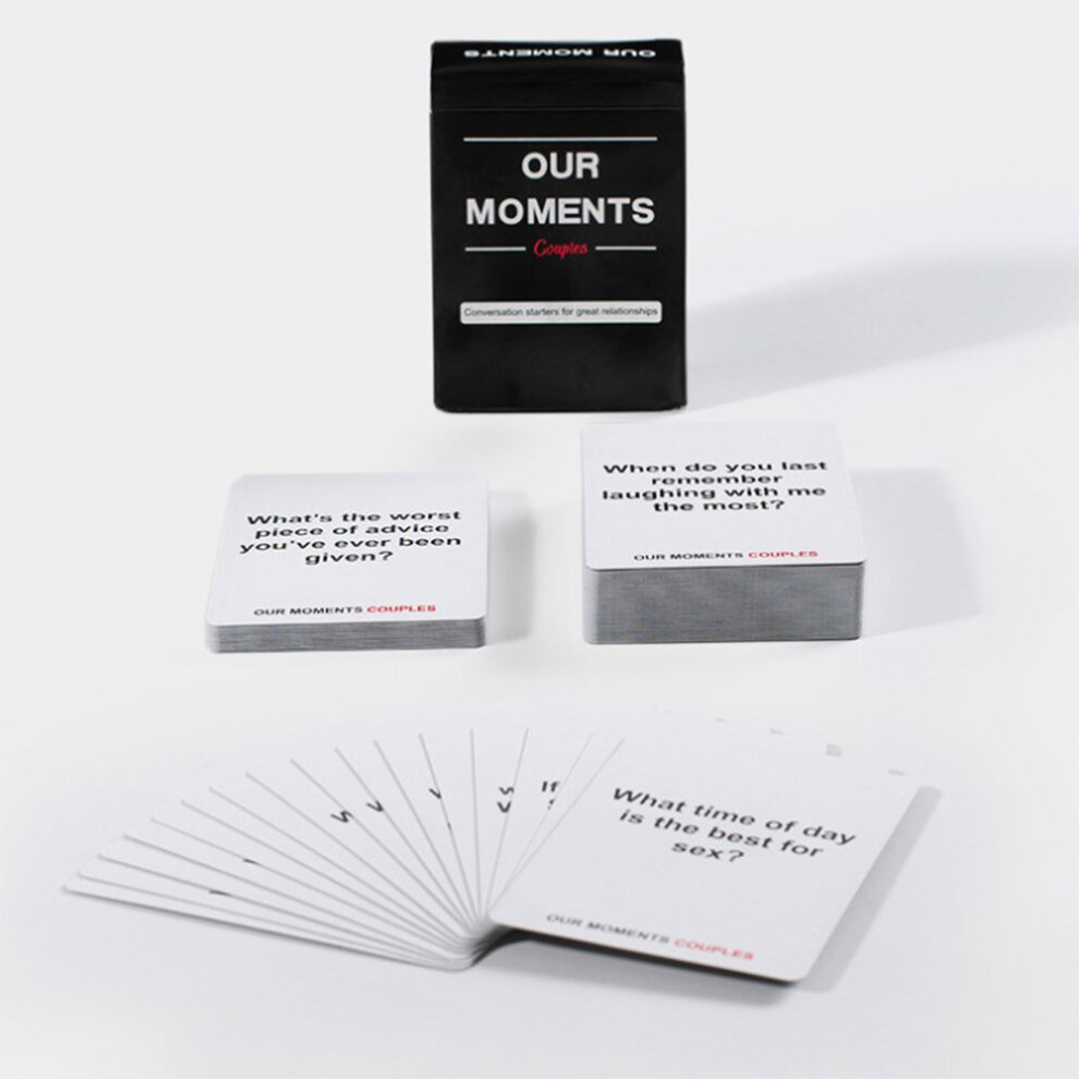 Our Moments Cards Couples Board Game 100 Thought Provoking Conversation Starters for Great Relationships Fun Conversation Cards for Date Night