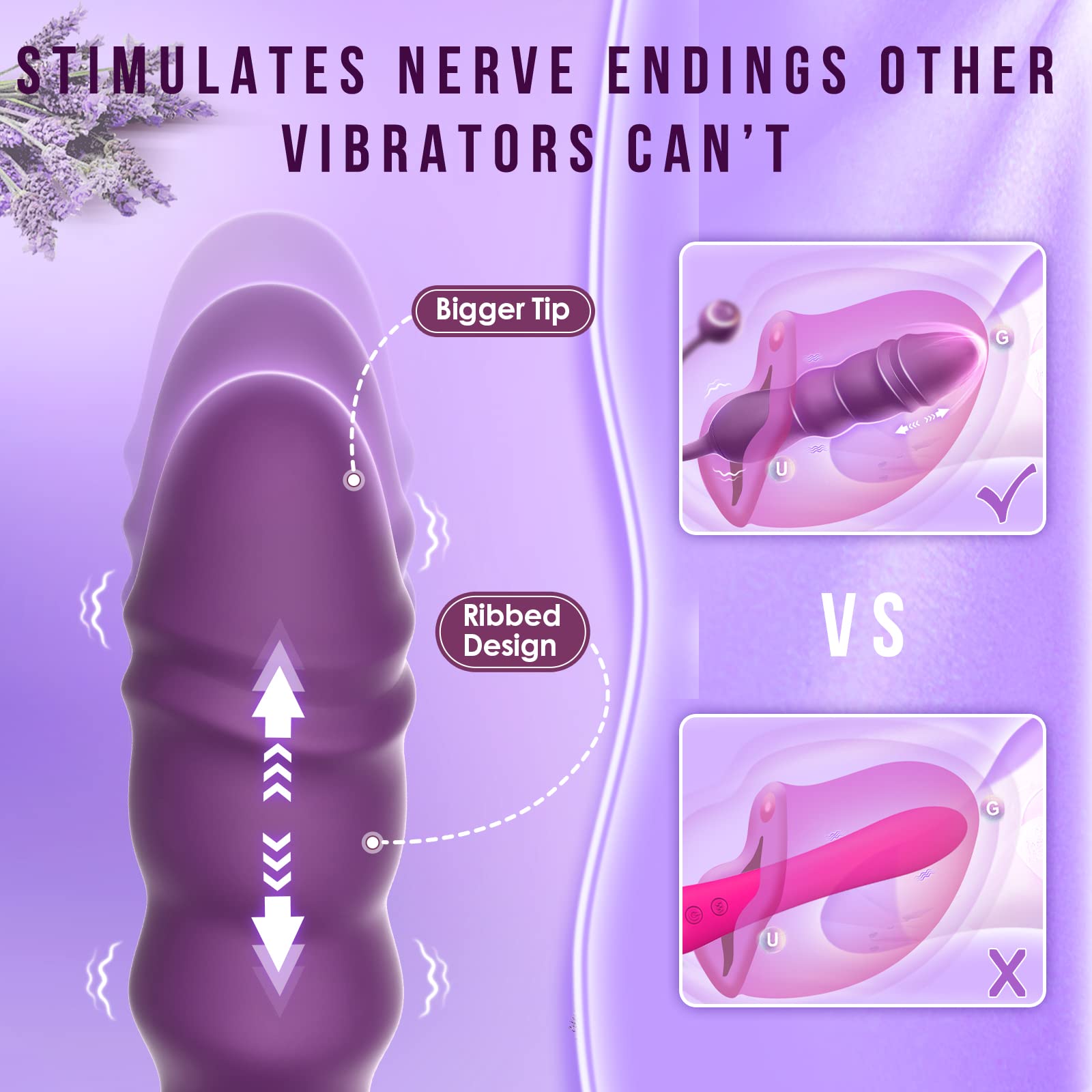 (Purple) G Spot Vibrator for Women Adult Sex Toys for Couple Clitoralal Stimulator Dildo Anal Bullet agina Massager with 10 Vibrating Thrusting Mode