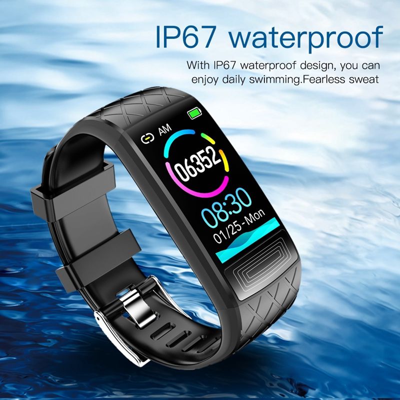 (Blue) 2023 ECG Smart Bracelet Fitness Heart Rate Blood Pressure SpO2 Monitor Smart Band Sport Wristband IP67 Smartwatch
