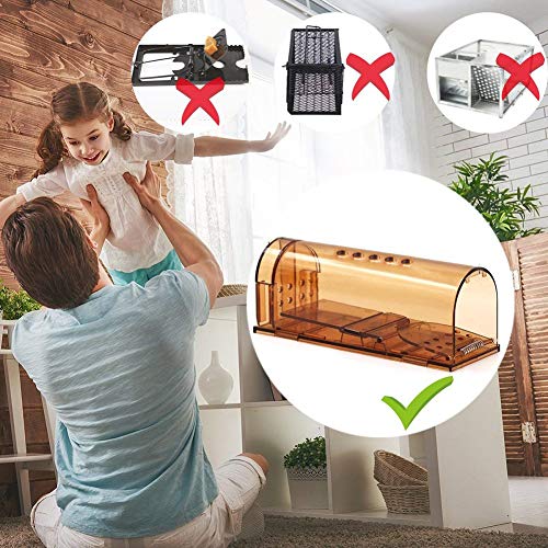 Humane Mouse Trap - Live Catch Trap - No Kill / Pack of 2 Traps Rat Trap No Kill Catch Cage Pet Child Safe Reusable