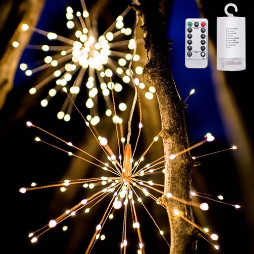 Fairy Starburst Lights Outdoor Garden Waterproof Ground Stake lamp for Home Garden Wedding Decoration Battery Powered