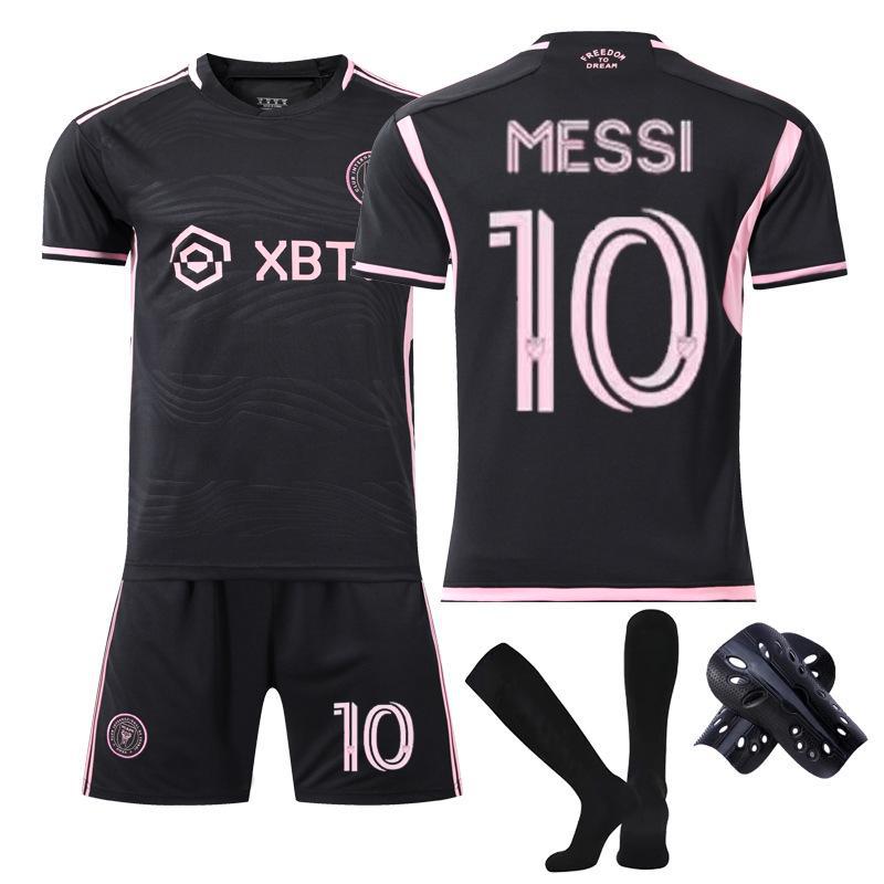 (20 (4~5Years)) 2324 Miami Lionel Messi #10 Football Soccer Jersey Kit T-shirt for Adult Kids