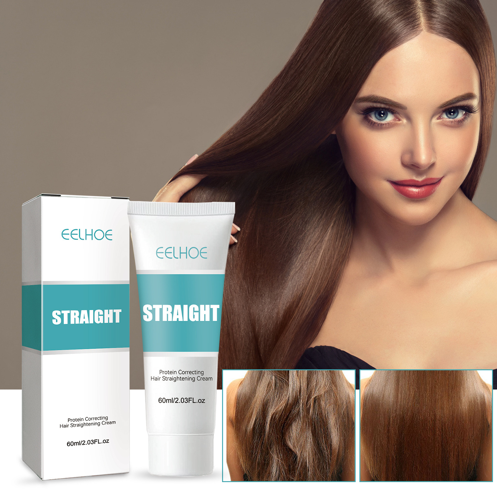 Hair Straightening Cream Hair Straightener Lotion Nourishing Fast Smoothing for Short-Tempered Open Fork Repair And Mainte Damaged Hairnance 60ml