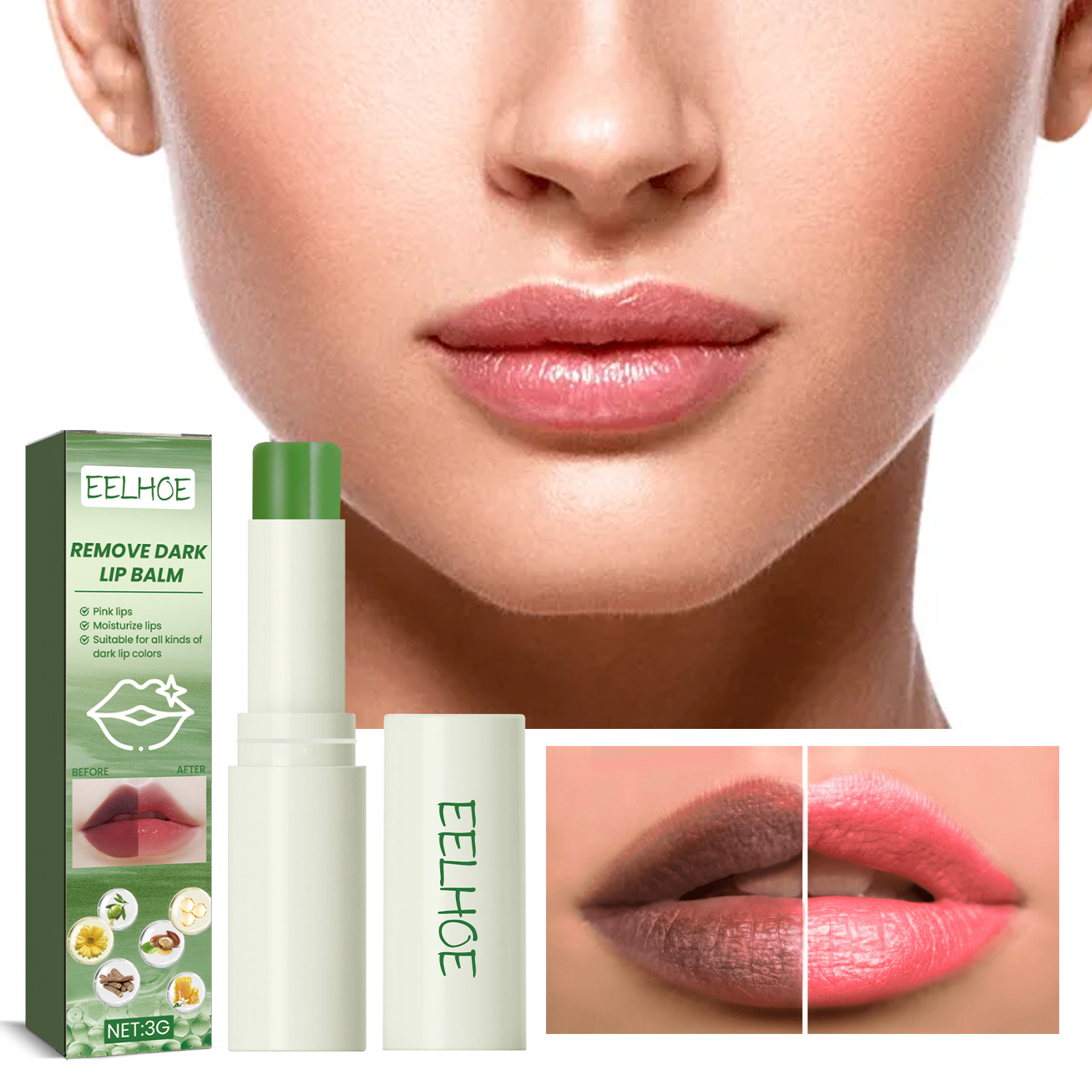Remove Dark Lip Balm Lightening Moisturizing  Nourish Fade Lips Lines Lip Care Repair Makeup Cosmetics 3g