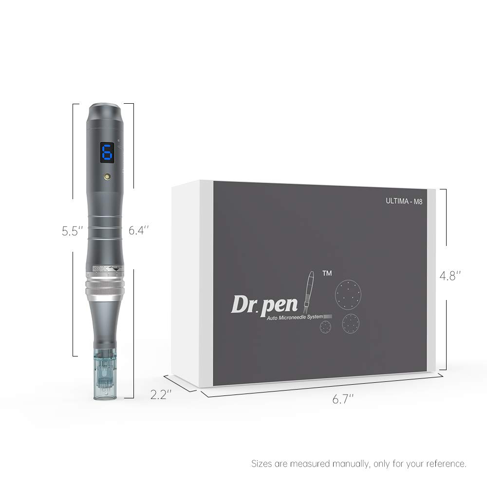 Dr.pen M8 Electric Microneedling Pen for Skin Needling at Home Removing Scars Wrinkles Fine Lines 6-Speed Digital Speed Display 10pcs 16Pin Cartridges