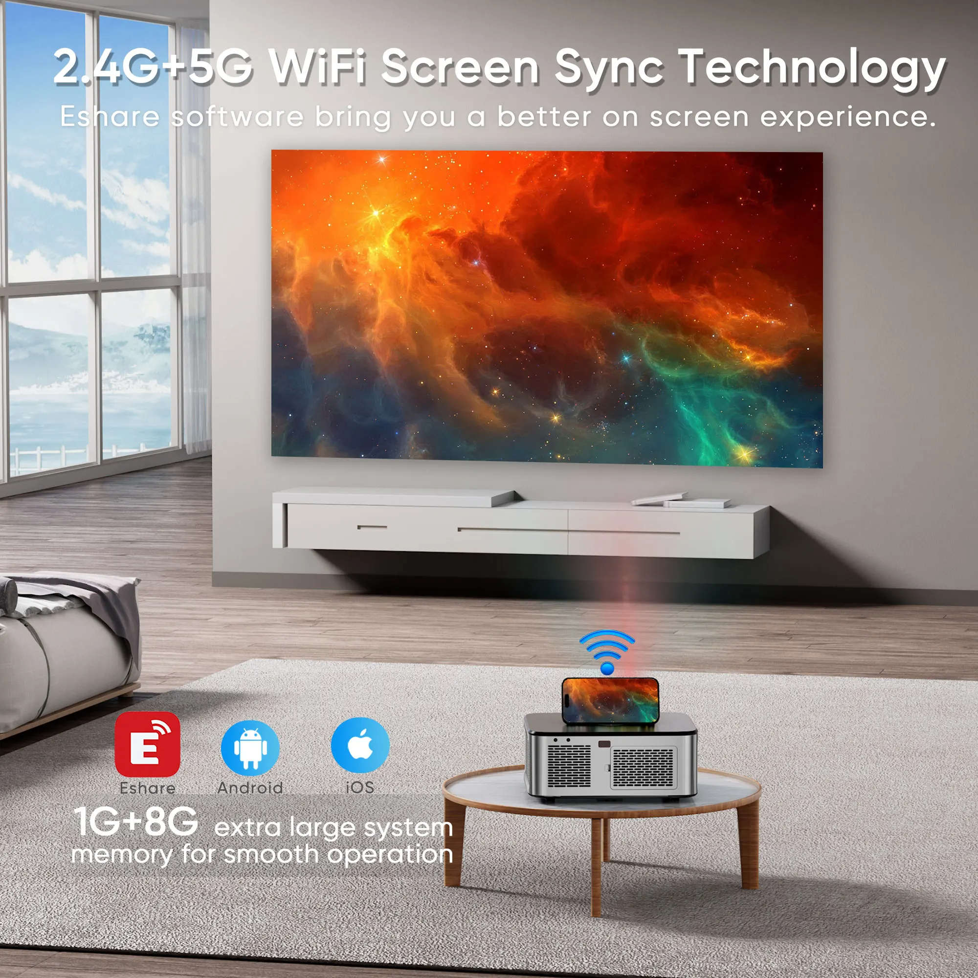 4K LED Projector Android 700ANSI Full HD 1080P Video Home Theater Auto Keystone 5G WiFi 18000Lumenes Portable Proyector