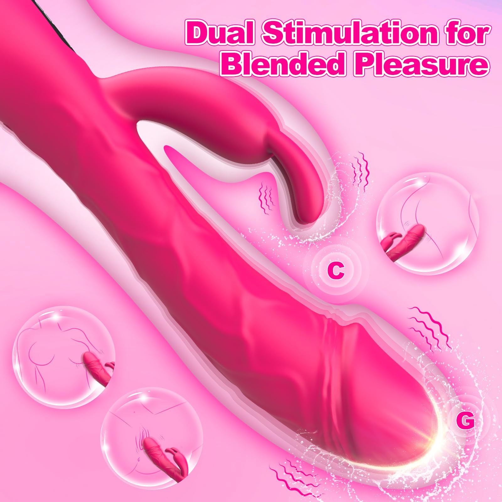 Sex Toys Rabbit Vibrator for Women Adult Toys Anal Toys Realistic Thrusting Dildo G Spot Vibrators Clitoral Stimulator for Couples Men and Women