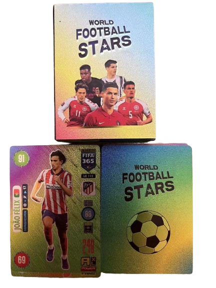 World Cup Football Stars Cards Football Game Card 55PCS Colorful English Football Champion Card Collection League Card Gift for Fans Children Adults
