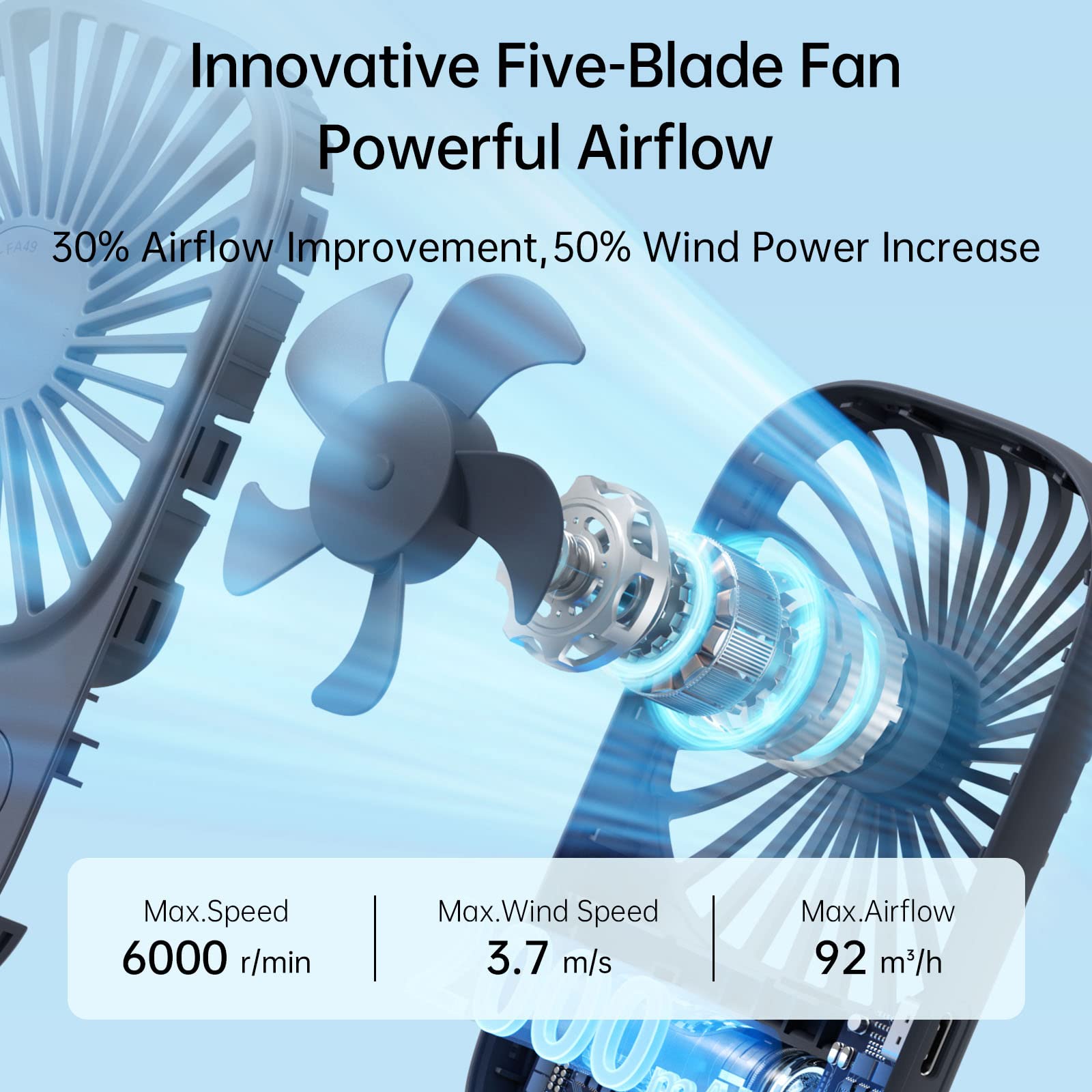 Ultra Slim Portable Hand Mini Fan Battery Operated Eyelash Fan with 3 Speeds
