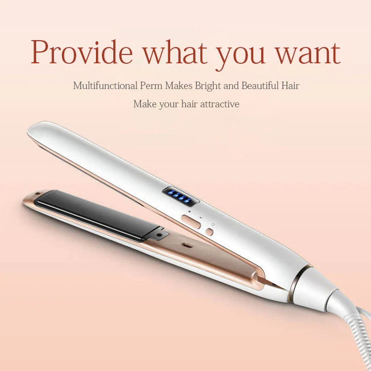 Professional Hair Straightener 2in1 Flat Iron Curling Styler Ceramic Hair Curer PTC Heated Digital Display