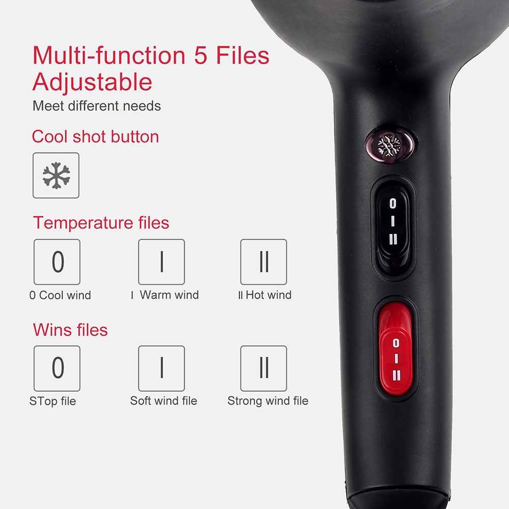 Professional Hair Dryer Hot Cold Wind Blow dryer Hairdryer For Hair Salon for Household Use