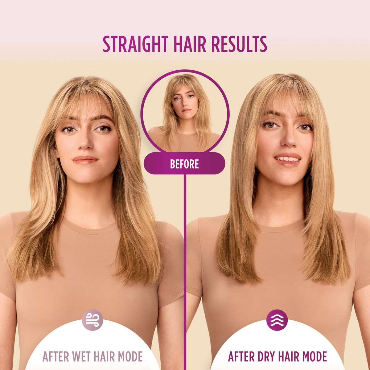 Shark Hair Straightener Hair Smooth Style Heated Comb + Blow Dryer Brush Wet & Dry Modes, Smoothing Hot Air Brush with 3 Temperatures
