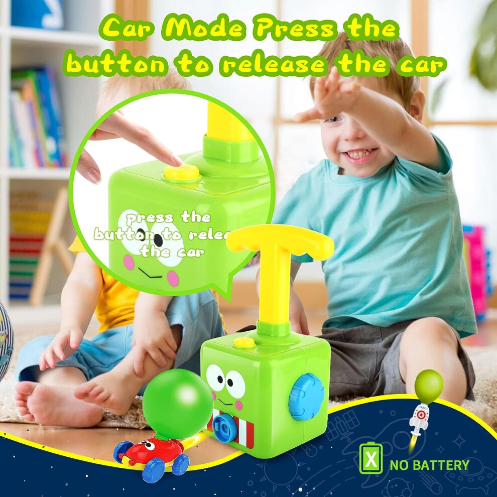 Balloon Powered Car with Launch Pad Toys Air Inertia Balloon Pump Cars