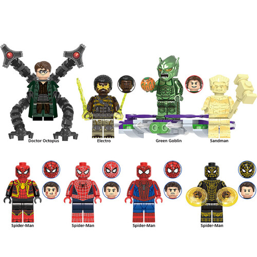 8PCS superhero Doctor Octopus Green Goblin  Minifigures Kid Toys Fit Lego