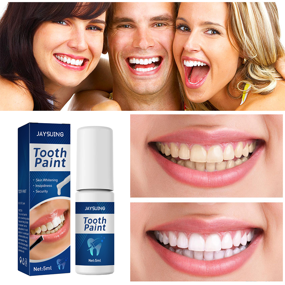 (1pcs) Teeth Whitening Paint Tooth Gel Teeth Whitener Bleach Remove Stains Oral Hygiene Instant Smile Teeth Whitening Kit Cleaning Serum 5ml