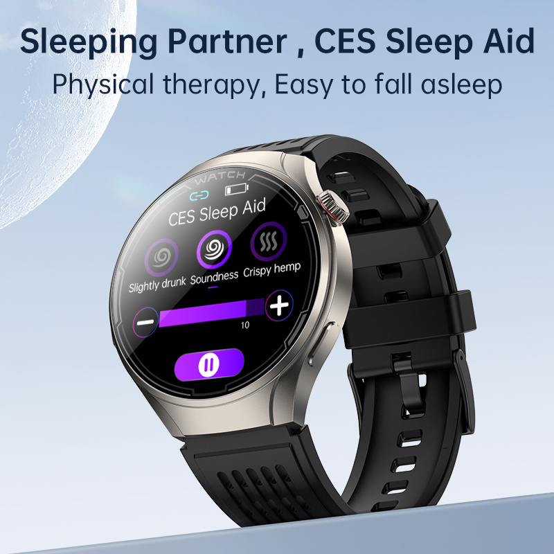 (Black Massage) Men Smart Watch CES Sleep Aid Massage Watch Women Physical Therapy ECG Blueooth Call Health Smartwatch Lipids Monitor Fitness Tracker