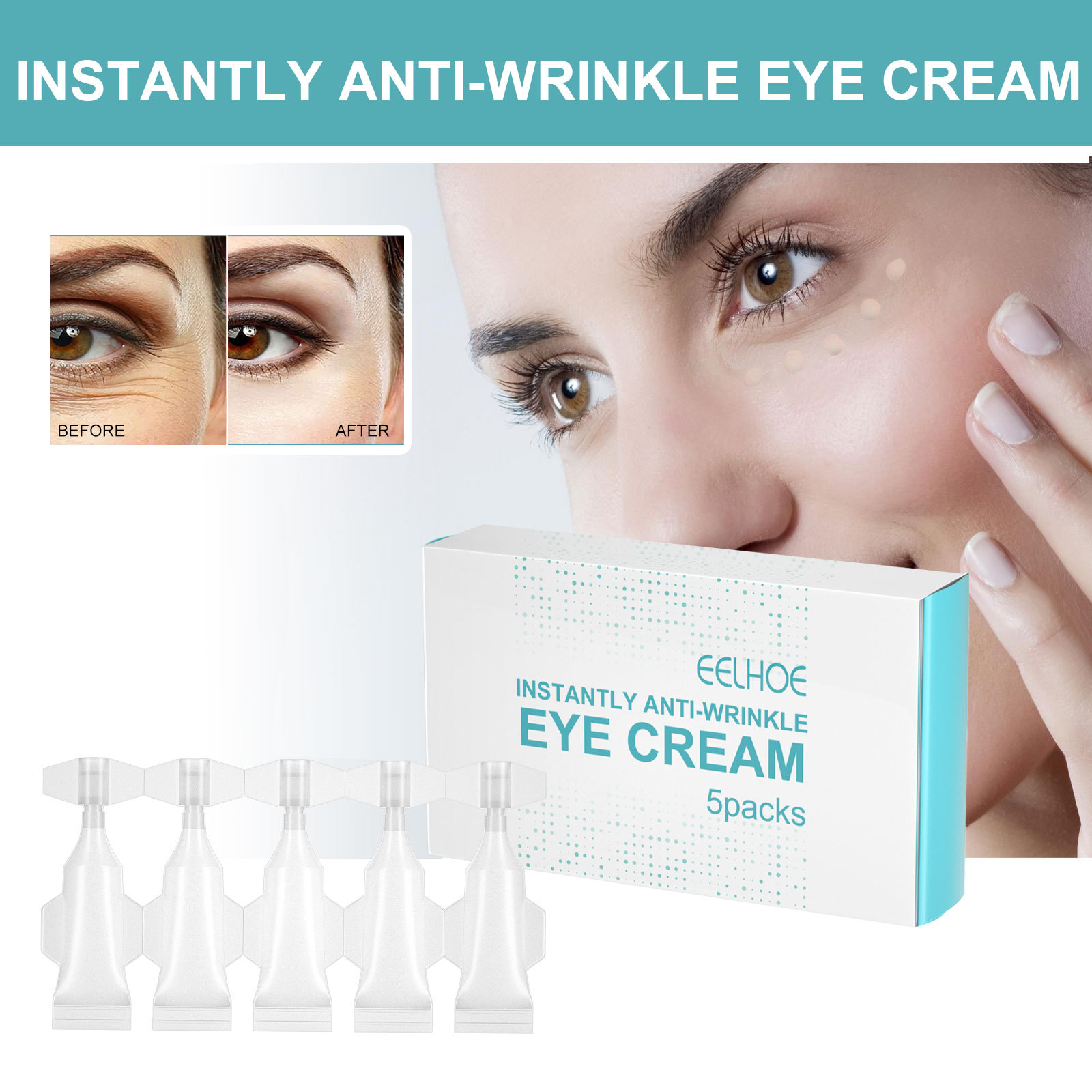 EELHOE Anti Wrinkle Eye Cream Fade Dark Circles Remove Eye Bags Hyaluronic Acid
