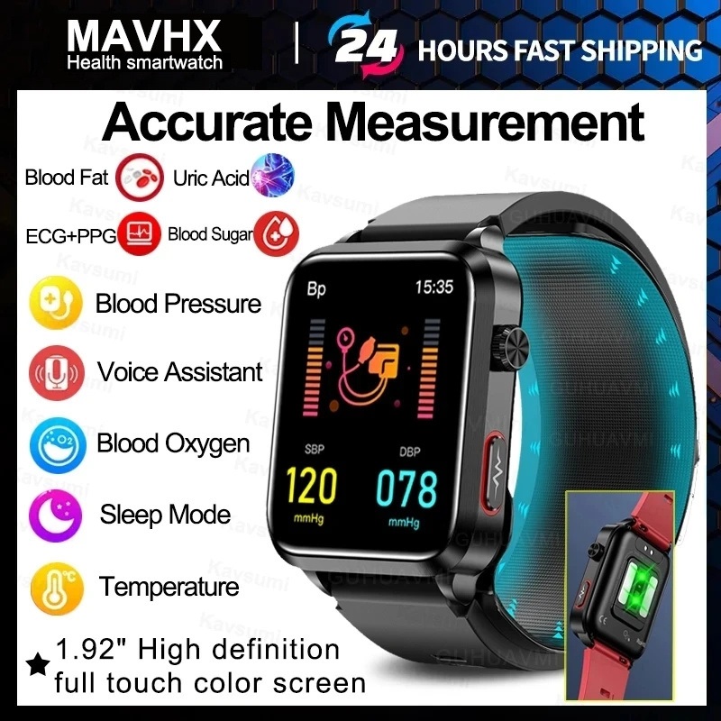 New Health Smart Watch Men Blood Sugar Blood Pressure Fitness Sport Watches Full Touch Screen SmartWatch